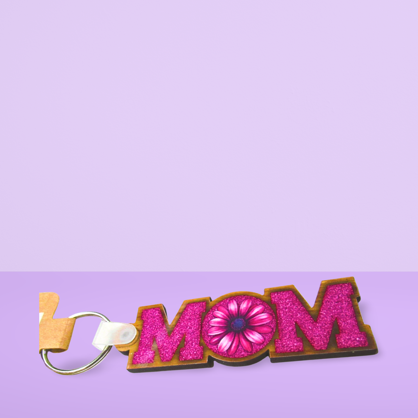 Horizontal Shaped MOM themed Sublimated Keychain MDF