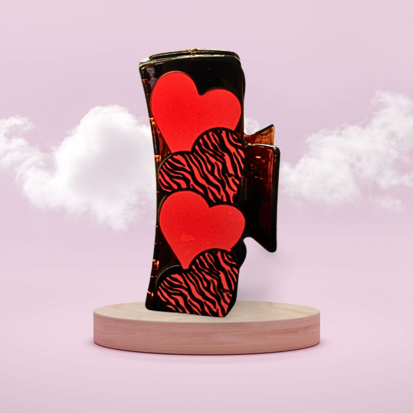 Heart Shaped Sublimated Hair Clip Large