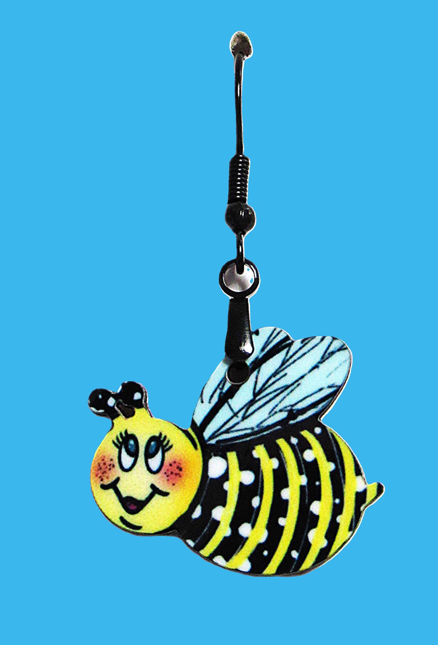 Bee Shaped Sublimated Earring 1 inch