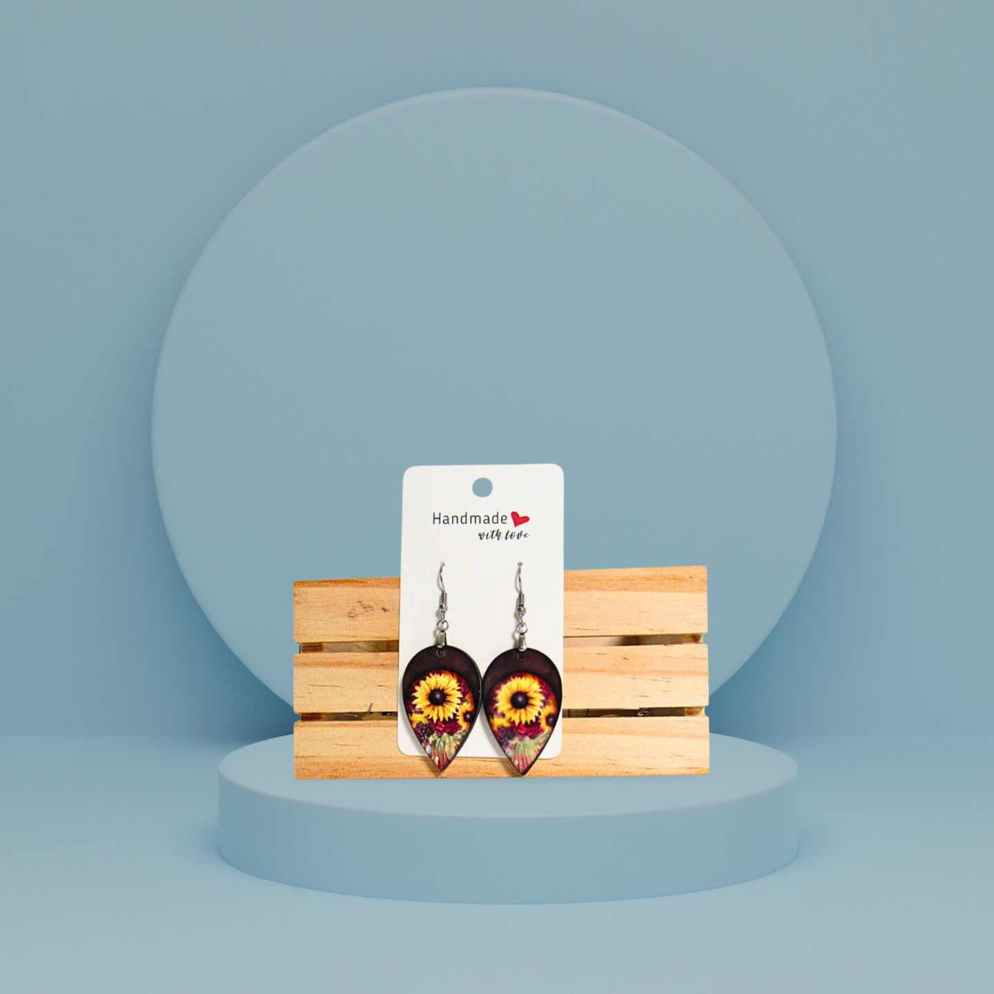 Reverse Teardrop Shaped Sublimated Earrings