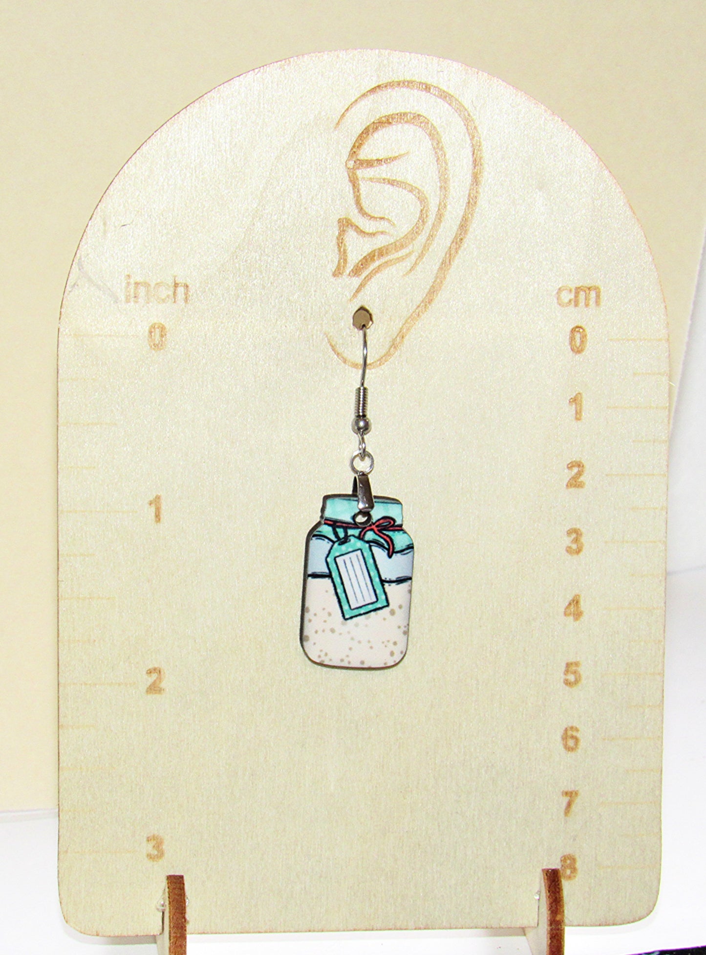 Mason Jar Shaped Sublimated Earrings 1 inch