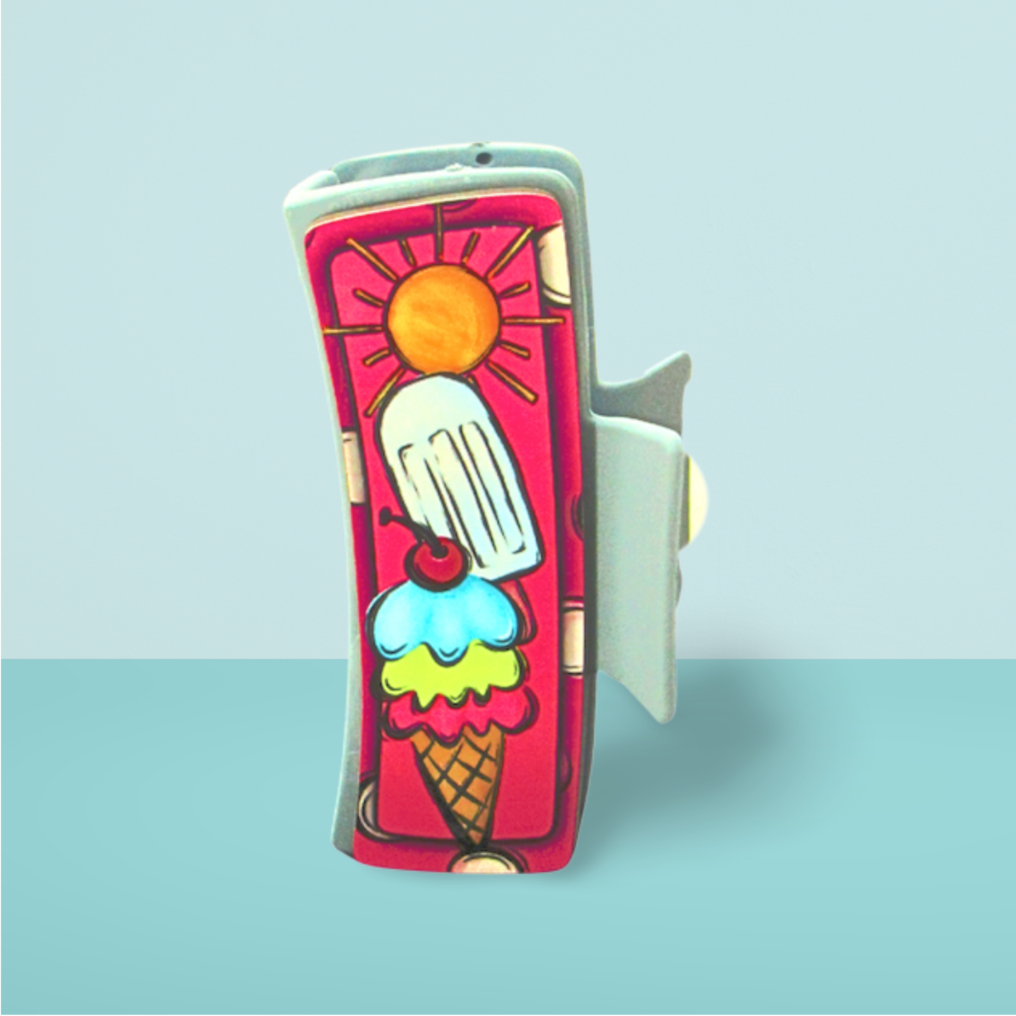Ice Cream Themed Sublimated Hair Clip MDF