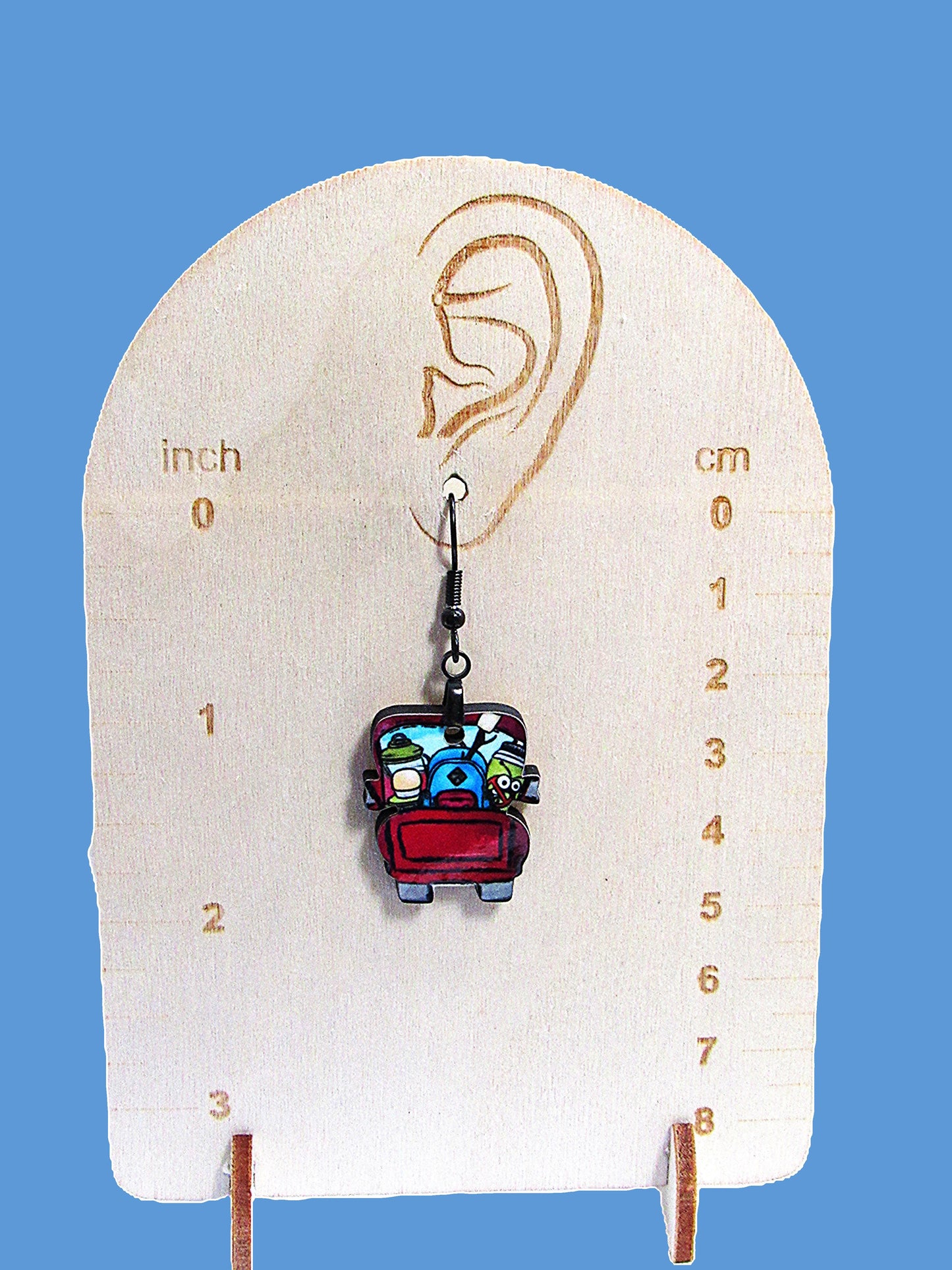 Truck Shaped Sublimated Earring 1 inch