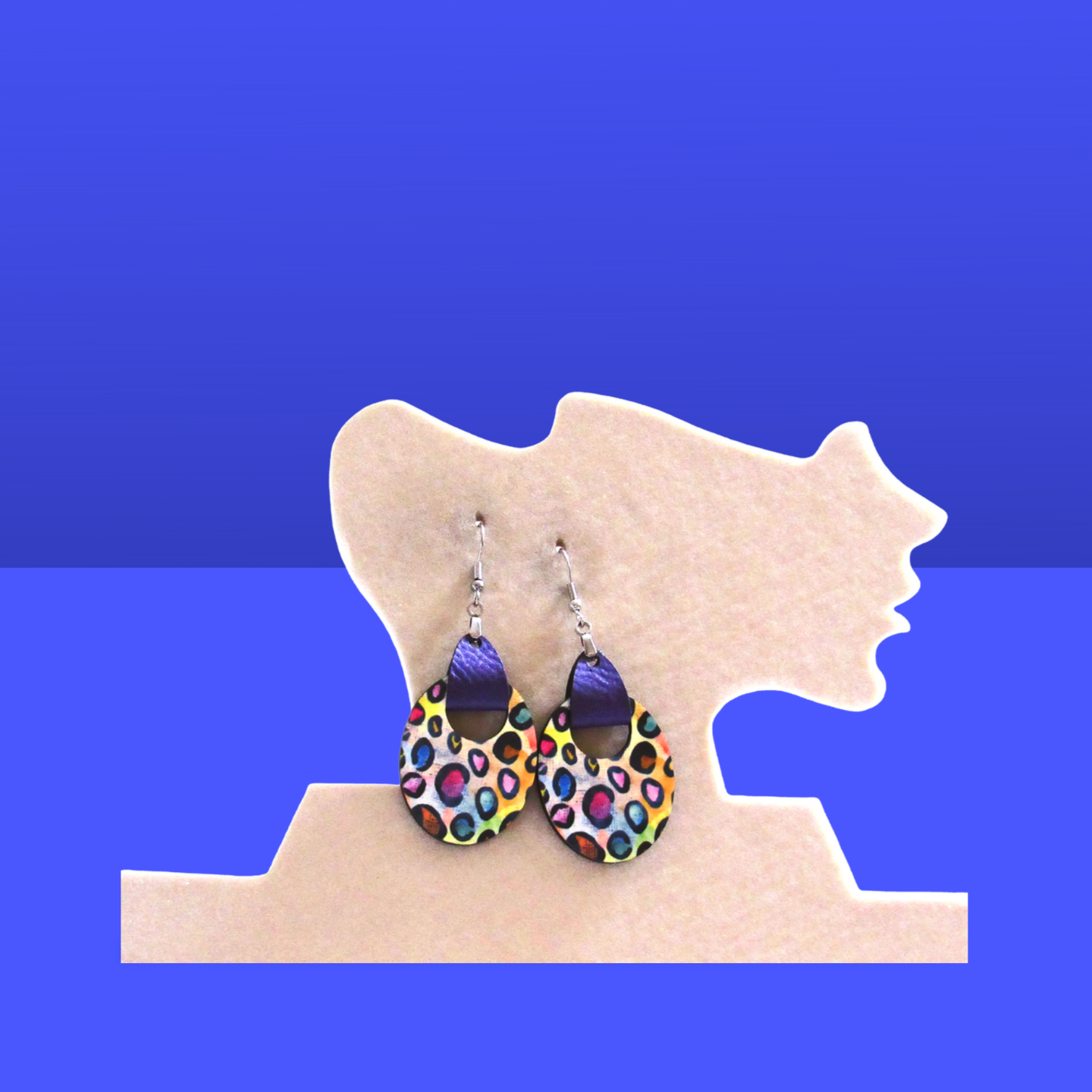 Boho Oval Shaped Sublimated Earring