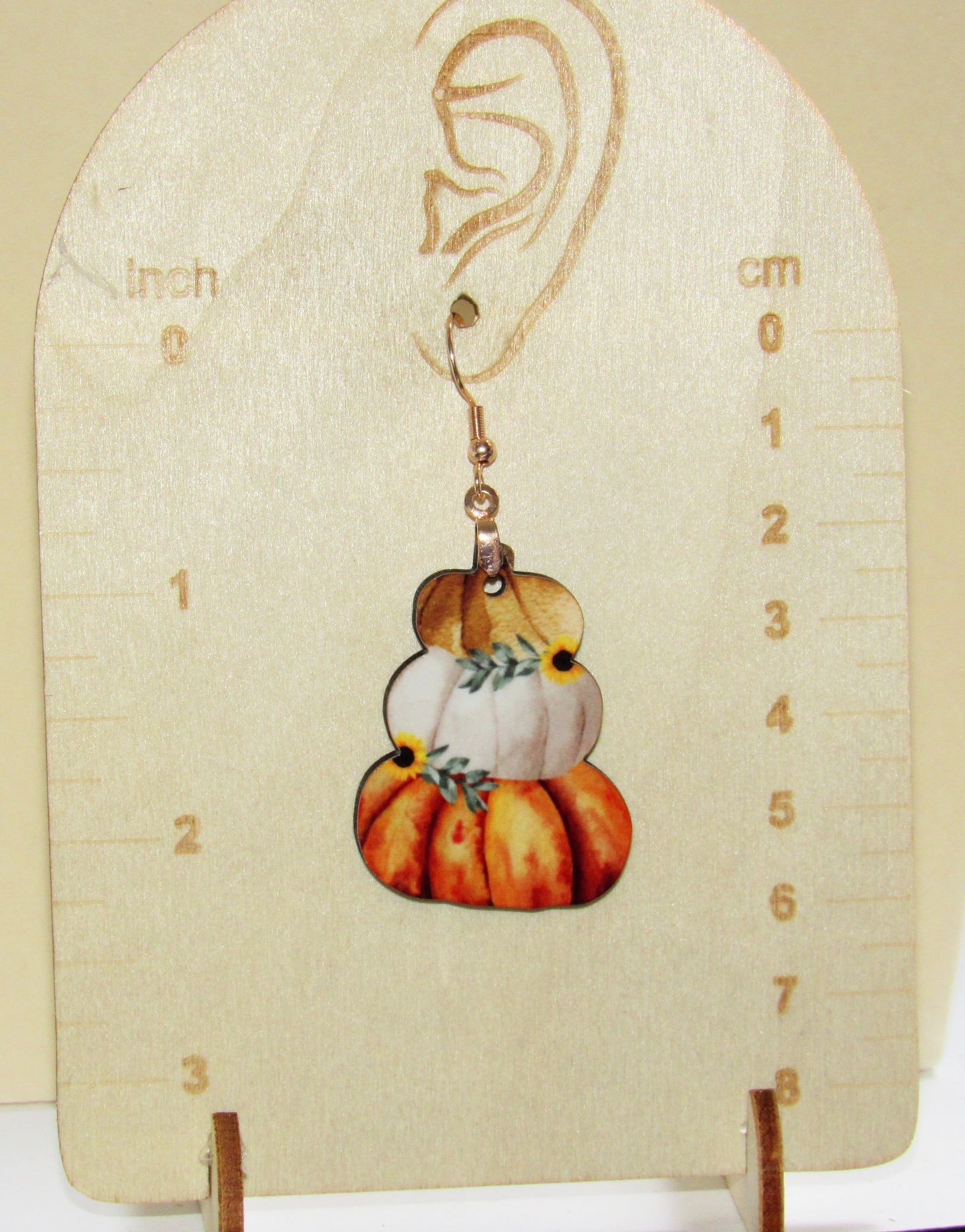 Stacked Pumpkin Sublimated Earrings 1.5 inch
