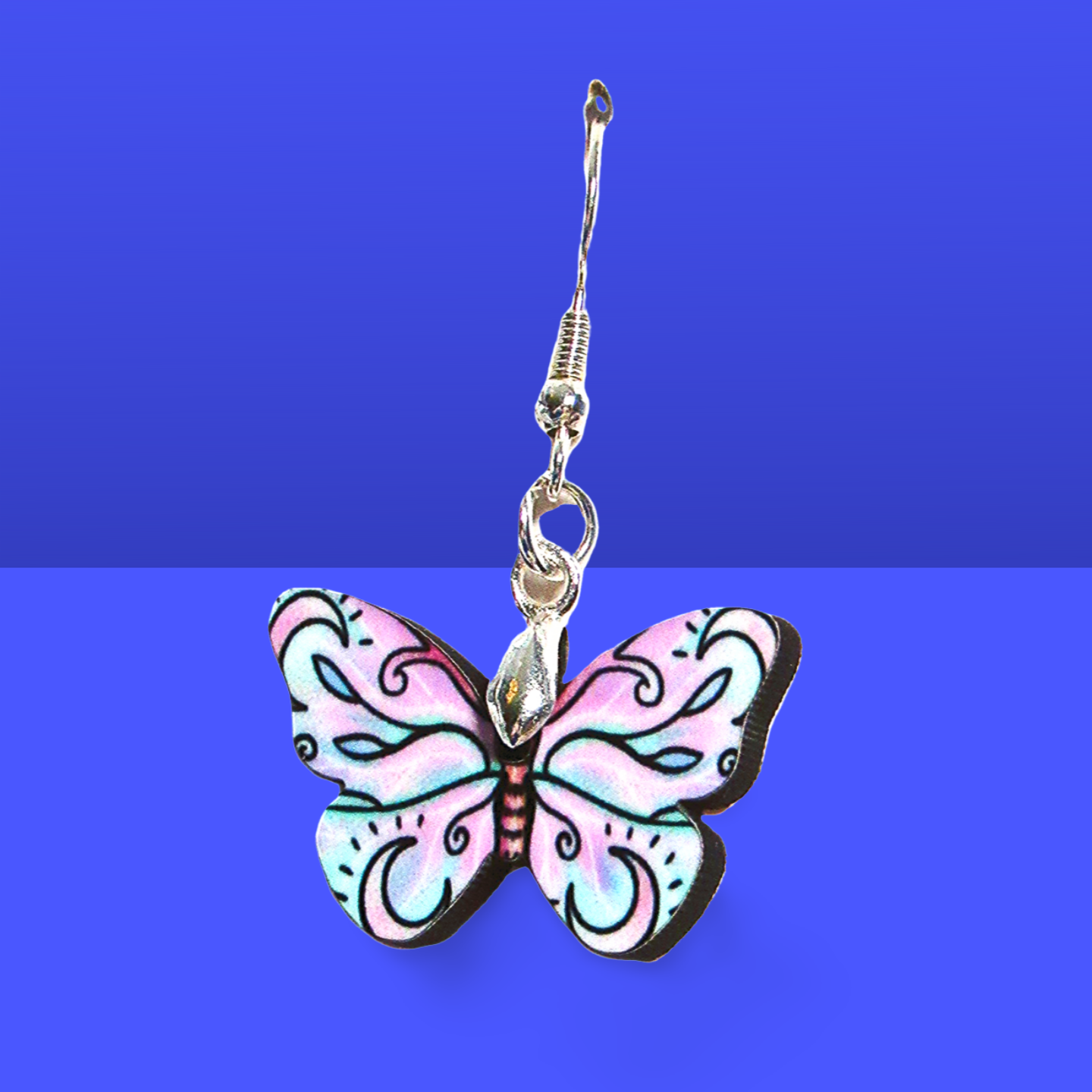 Open Butterfly Shaped Sublimated Earrings 1 inch