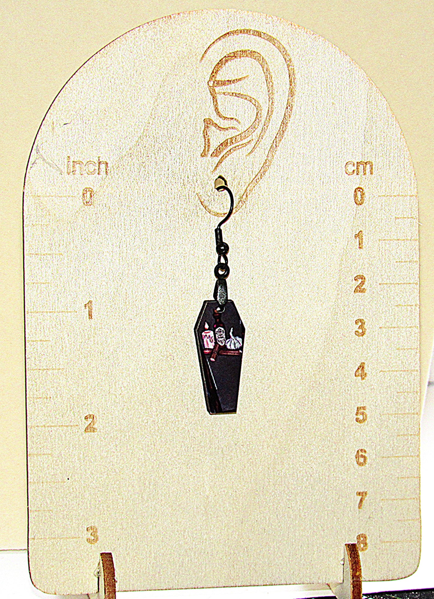 Coffin Shaped Sublimated Earrings 1 inch