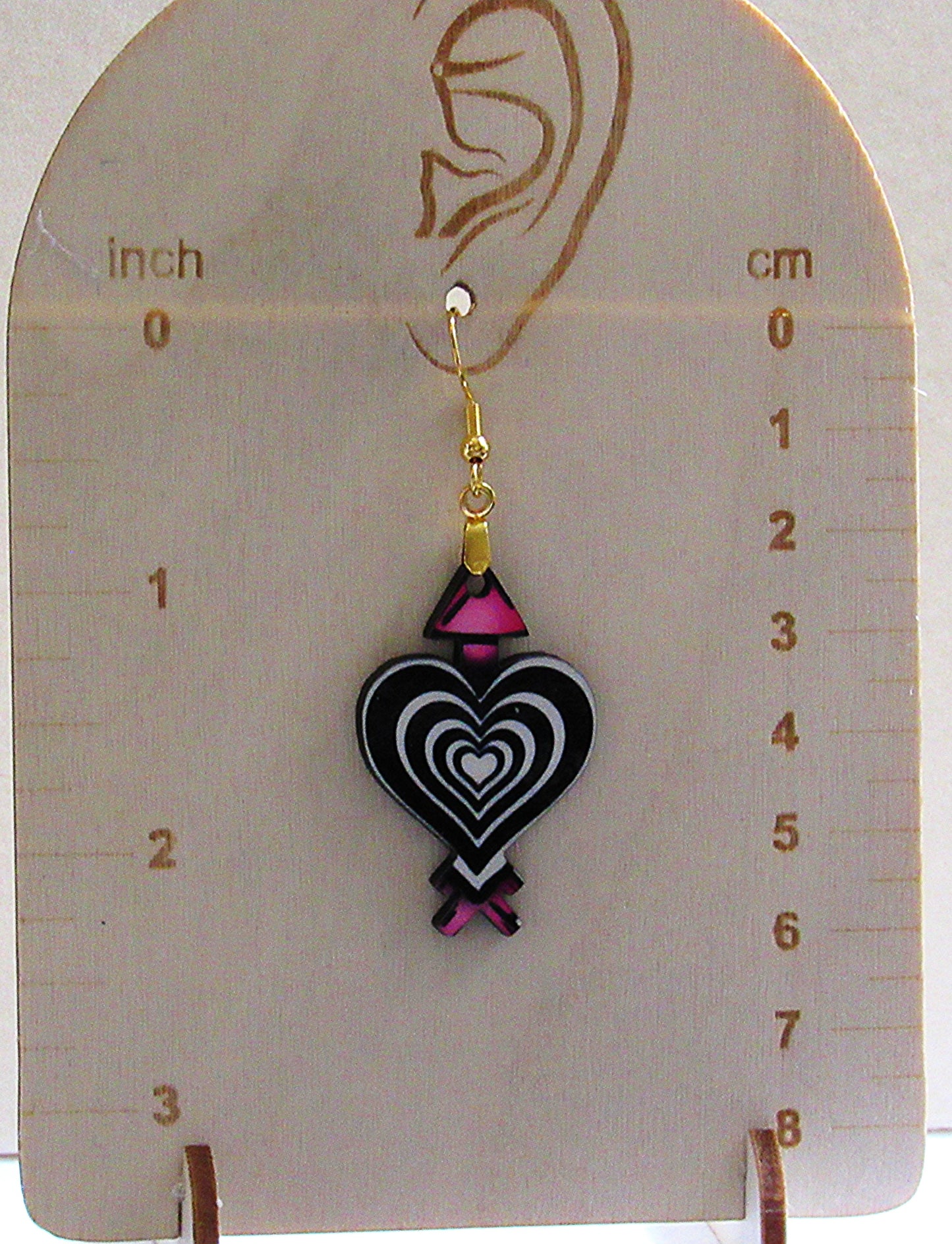 Heart Arrow Shaped Sublimated Earrings