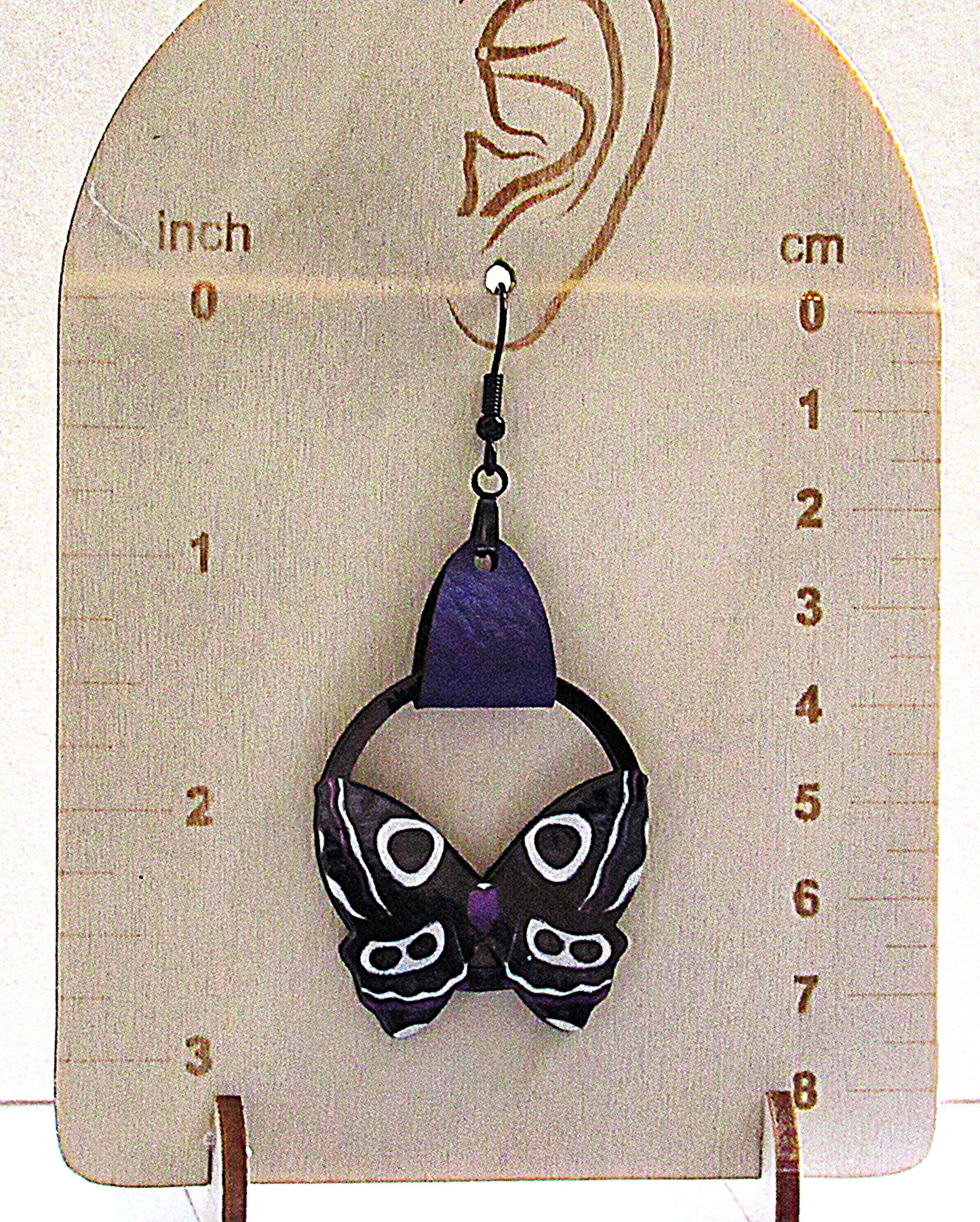 Round Butterfly Shaped Sublimated Earring