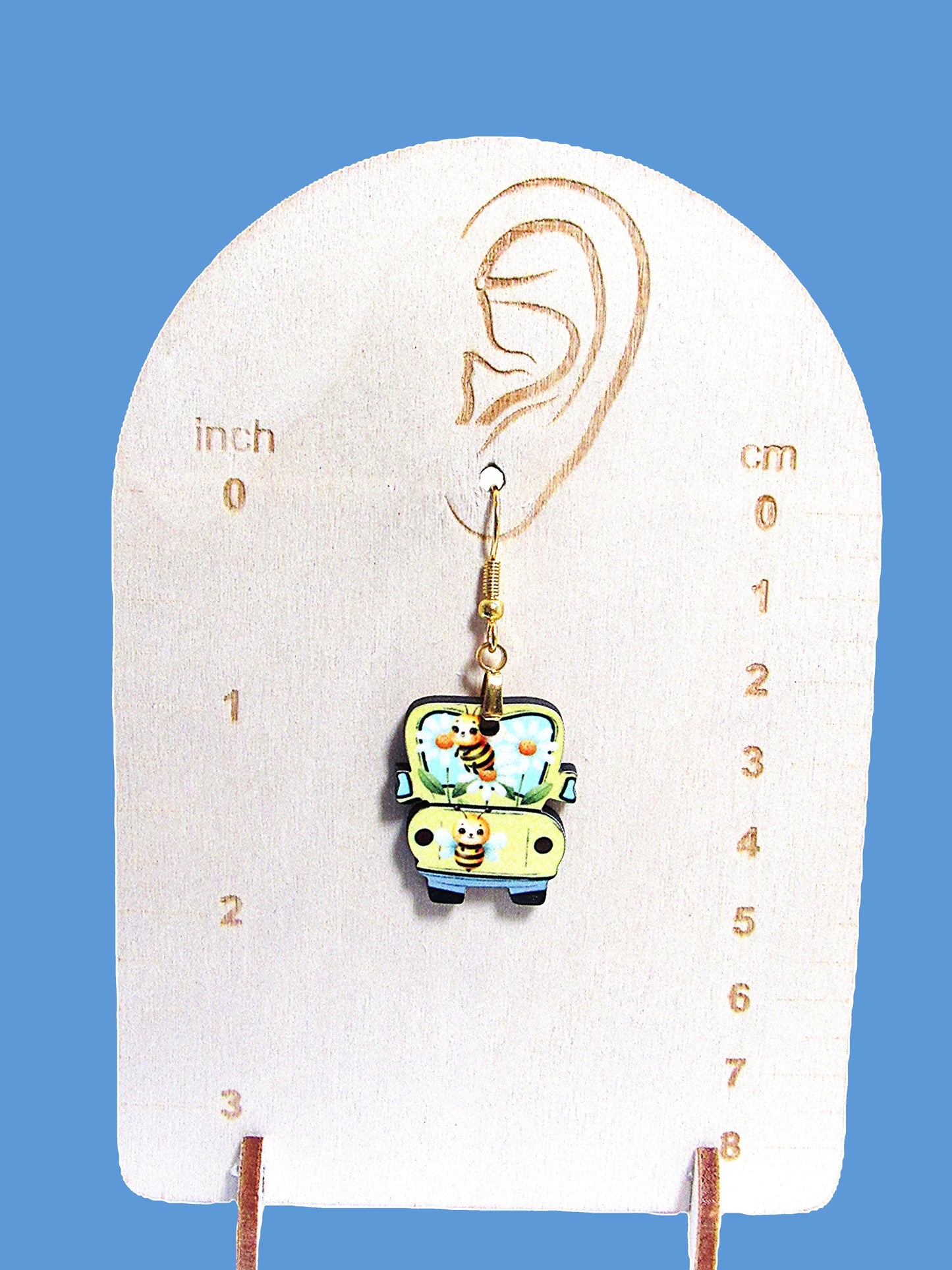 MDF-Truck Shaped Sublimated Earring 1 inch