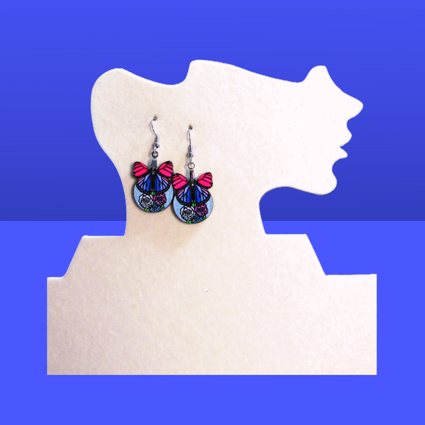 Ball with Butterfly Shaped Sublimated Earrings