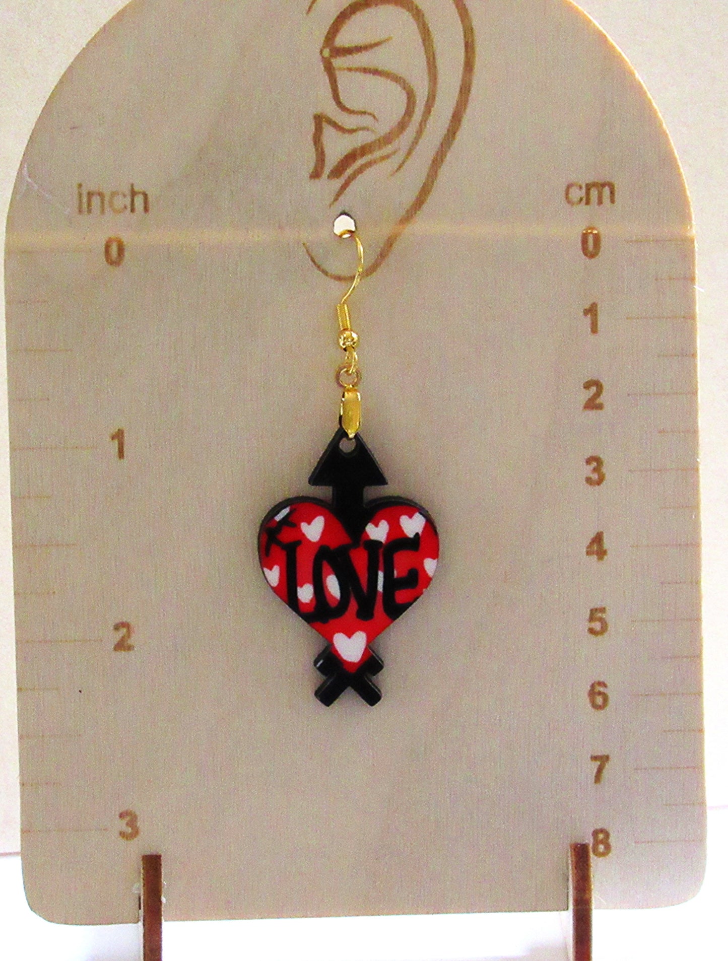 Heart Arrow Shaped Sublimated Earrings