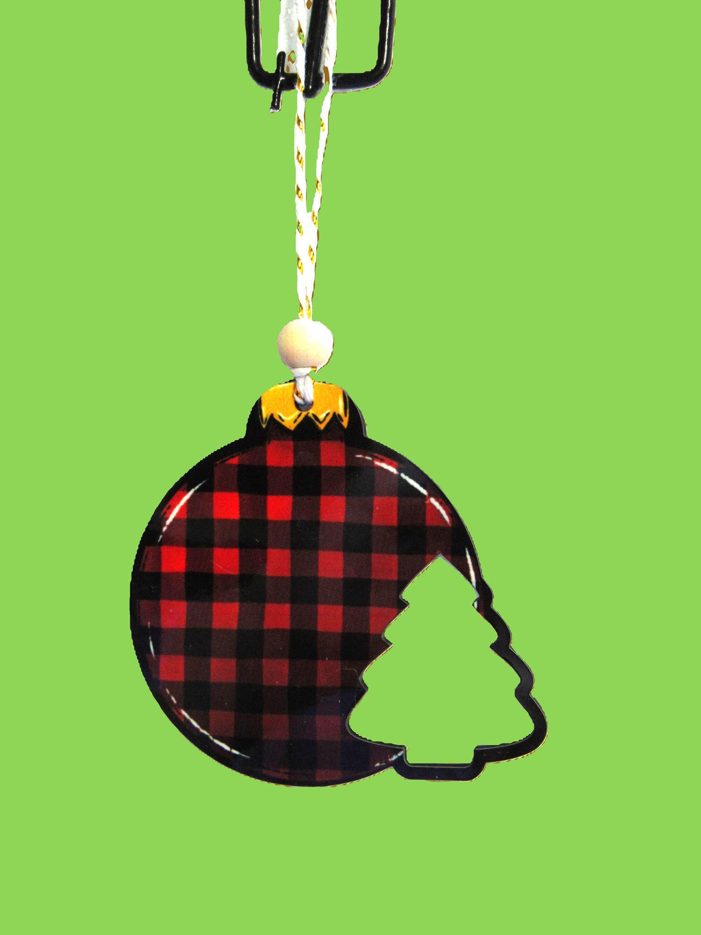 Round Bulb with Tree Shaped Sublimated Ornament