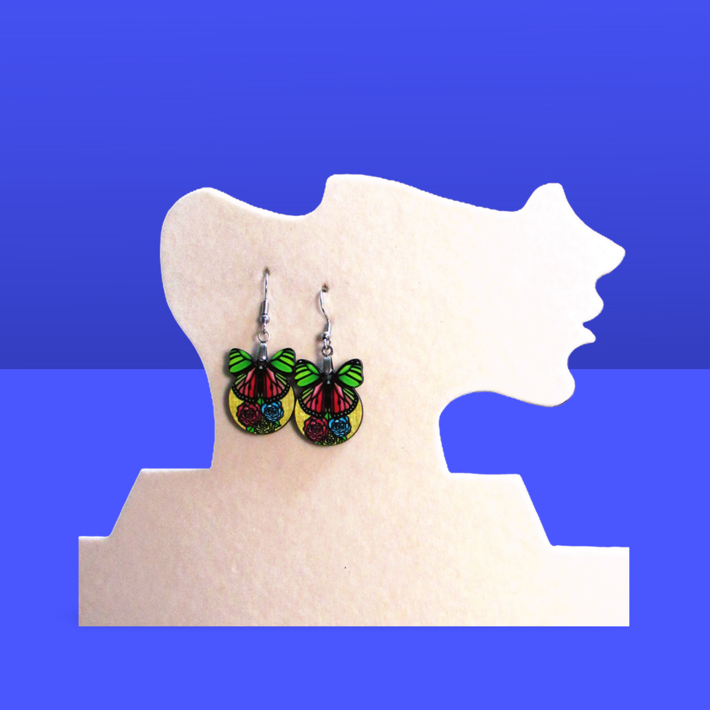 Ball with Butterfly Shaped Sublimated Earrings