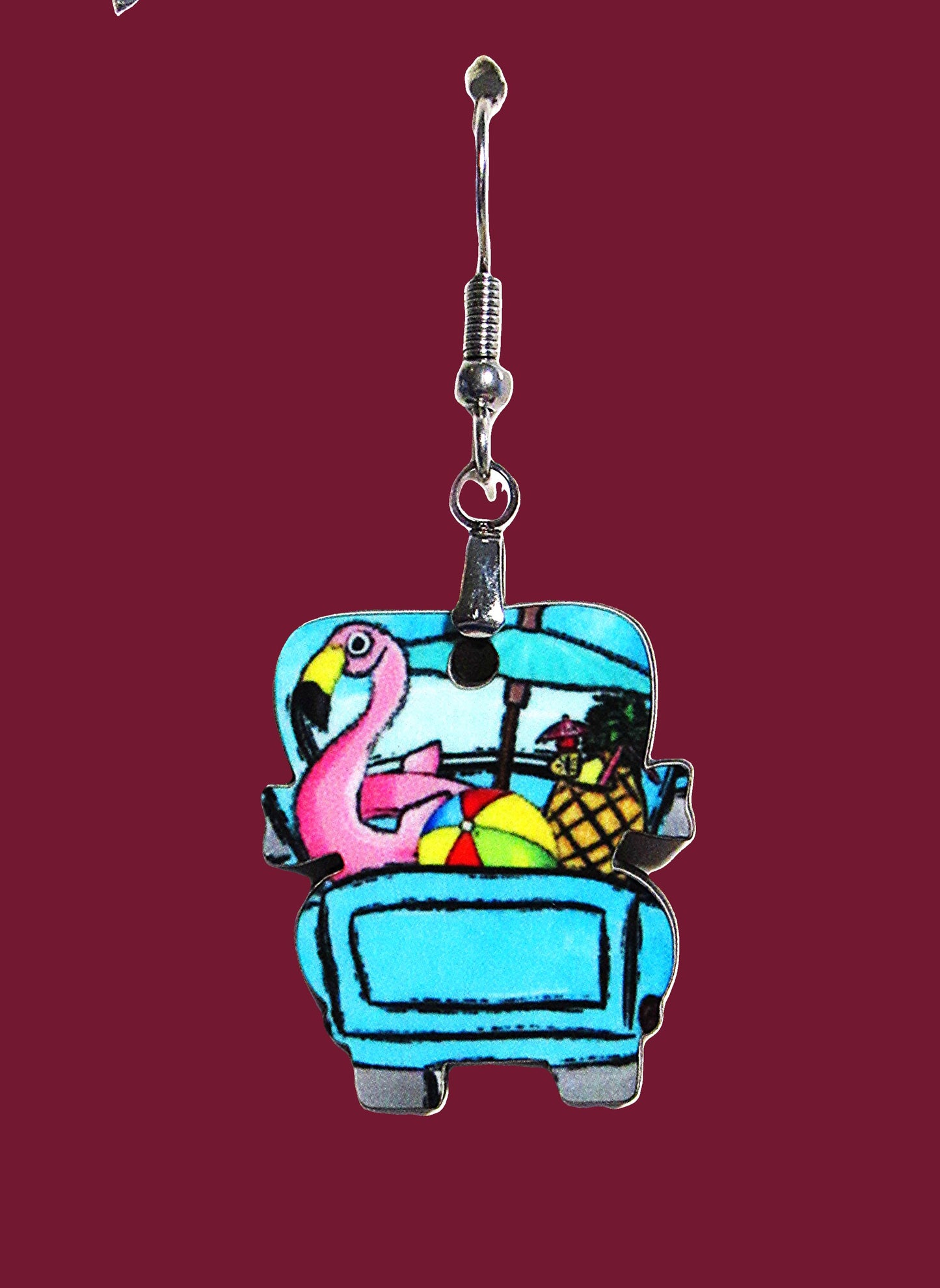 Truck Shaped Sublimated Earring 1 inch