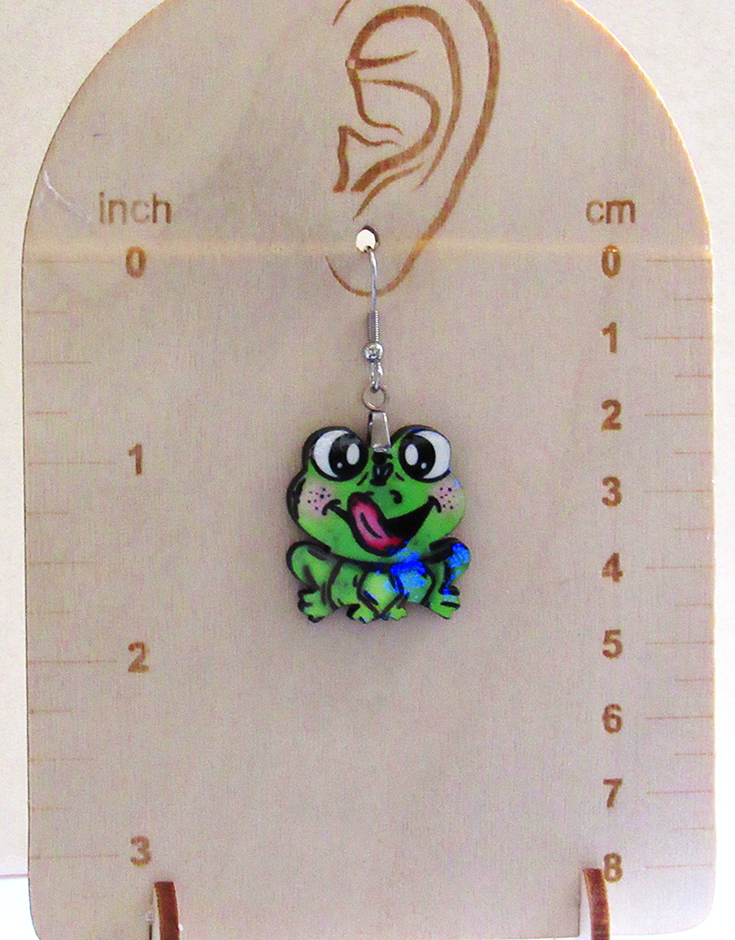 Frog Shaped Sublimented Earrings 1 inch