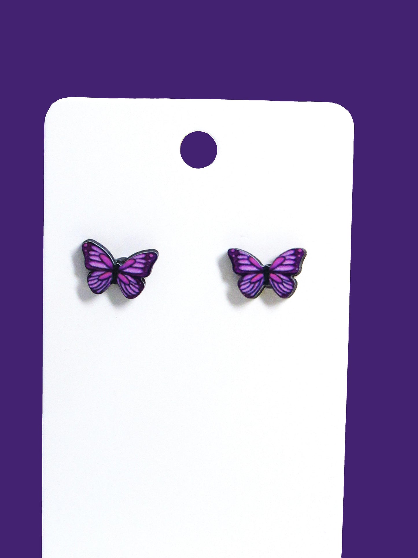 Open Butterfly Shaped Sublimated Stud Earrings