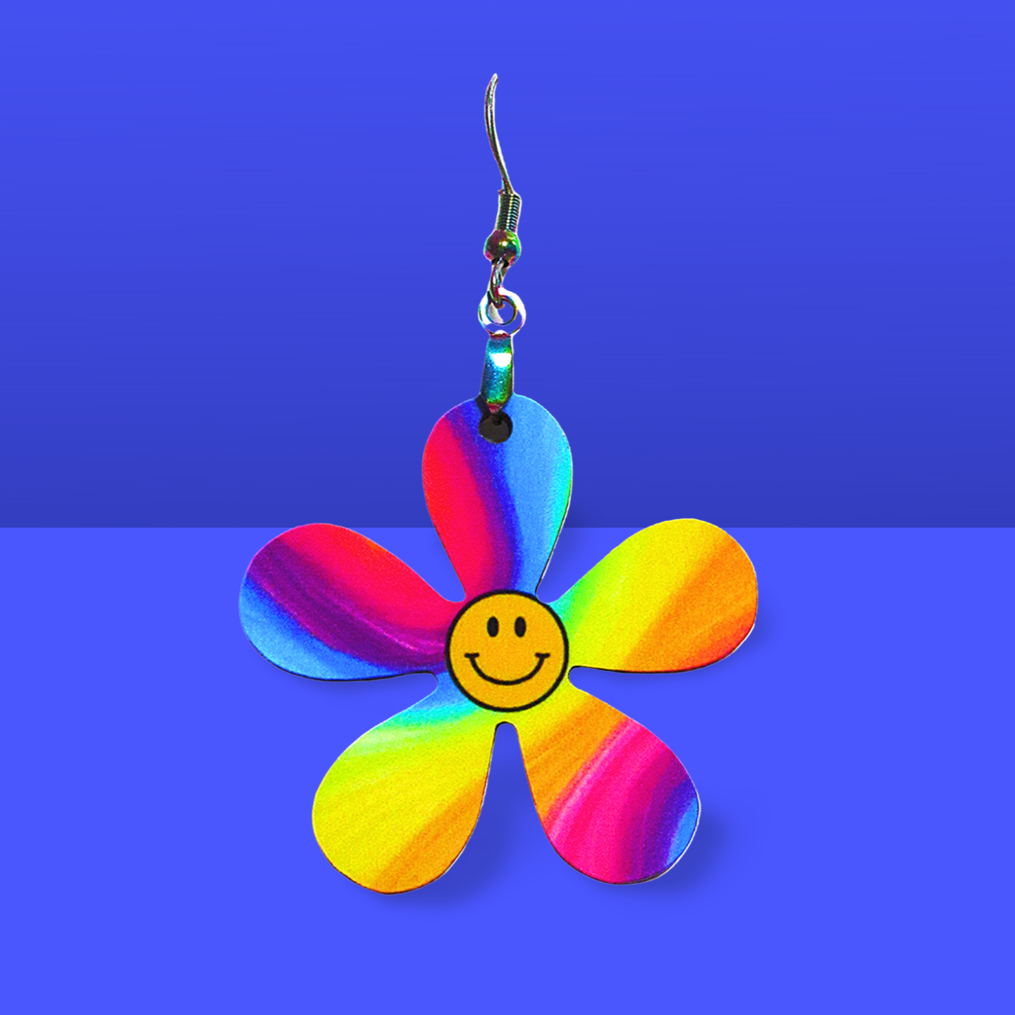 1 1/2 inch Hippie Flower Shaped Earrings