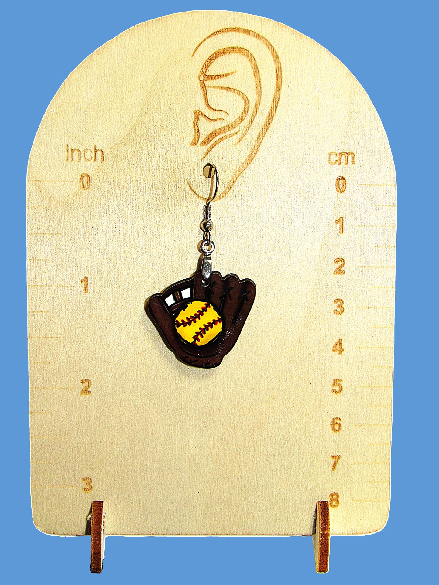 Baseball Glove Shaped Sublimated Earrings 1 inch