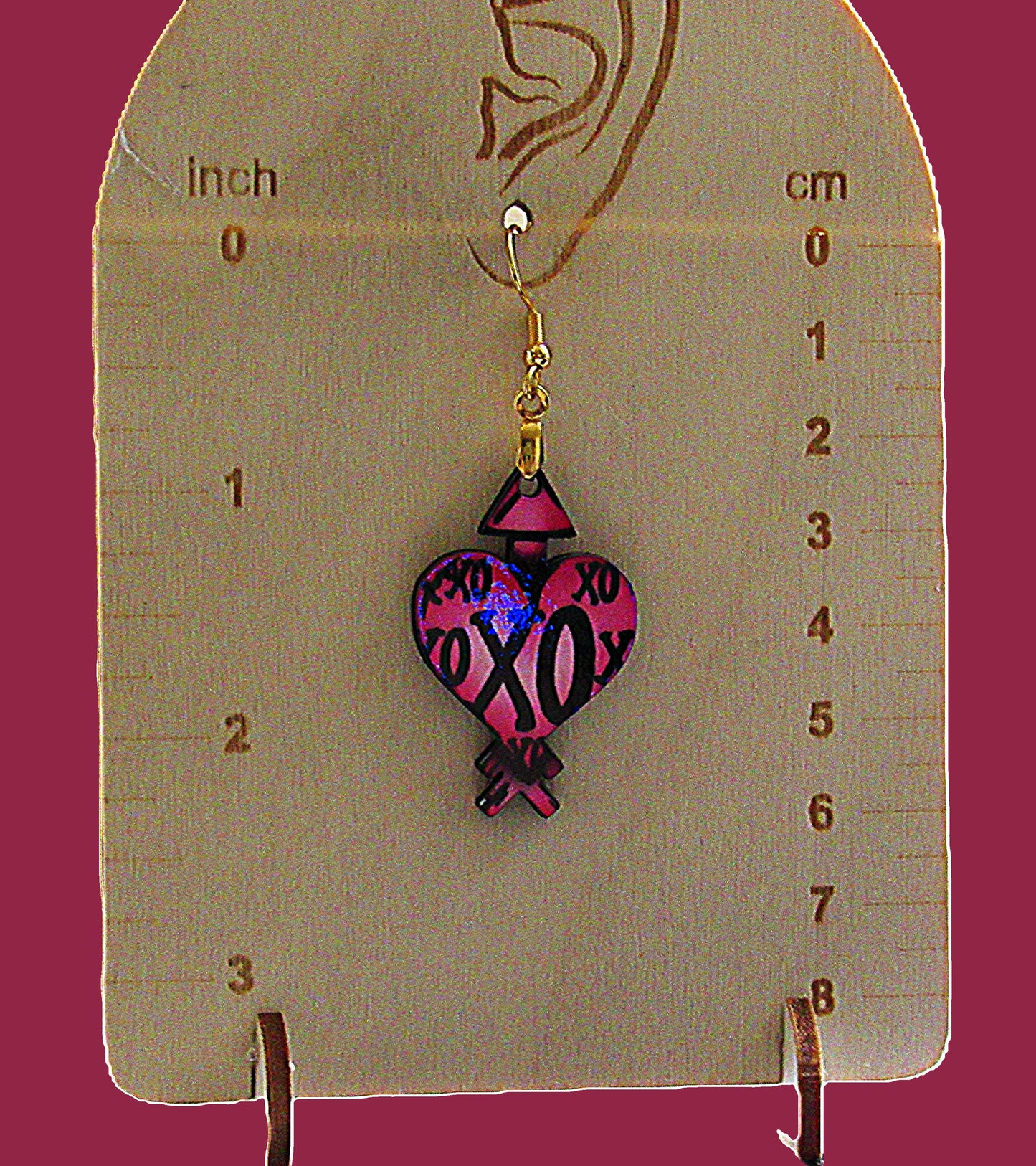 Heart Arrow Shaped Sublimated Earrings
