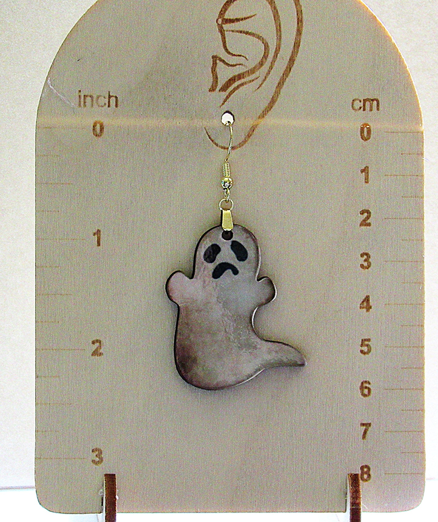 Ghost with Tail Sublimated Earring 1.5 inch