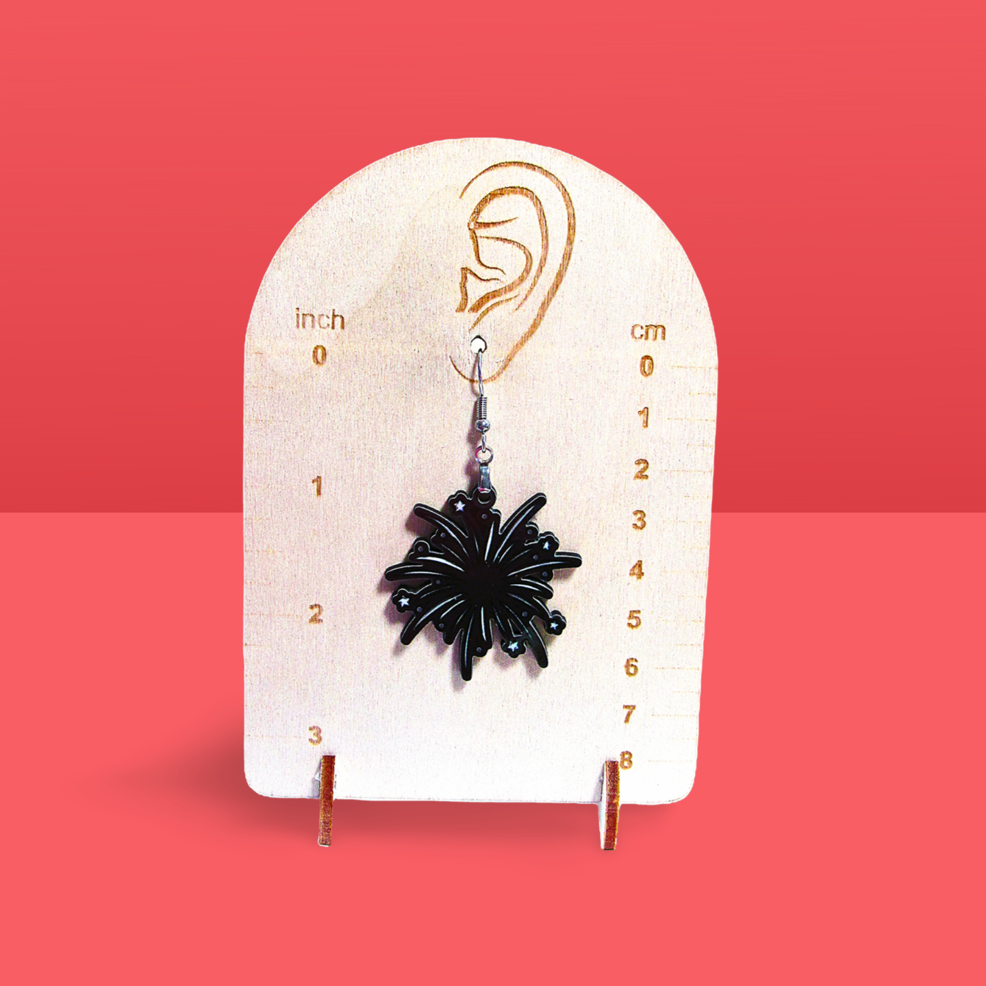 Fireworks Shaped Sublimated Earrings 1.5 inch