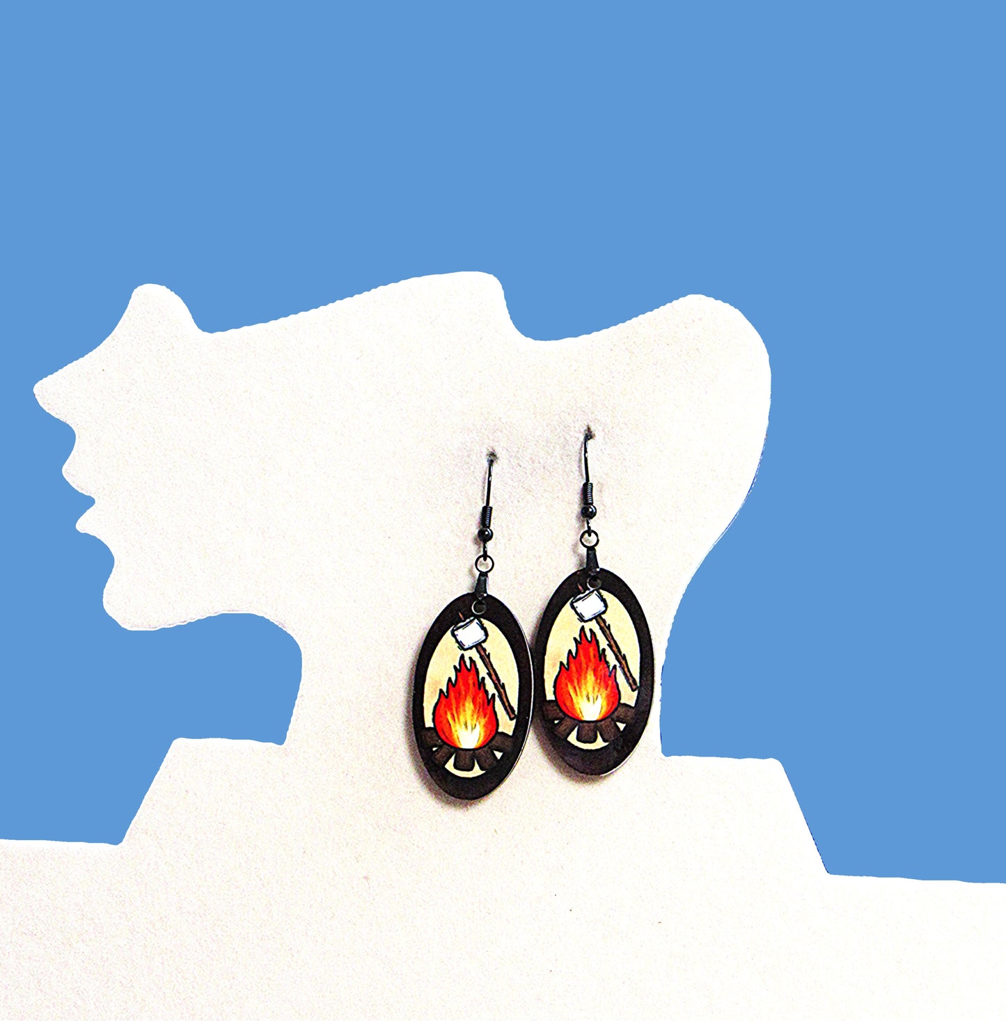 MDF-Oval Shaped Sublimated Earrings 1.5 inch