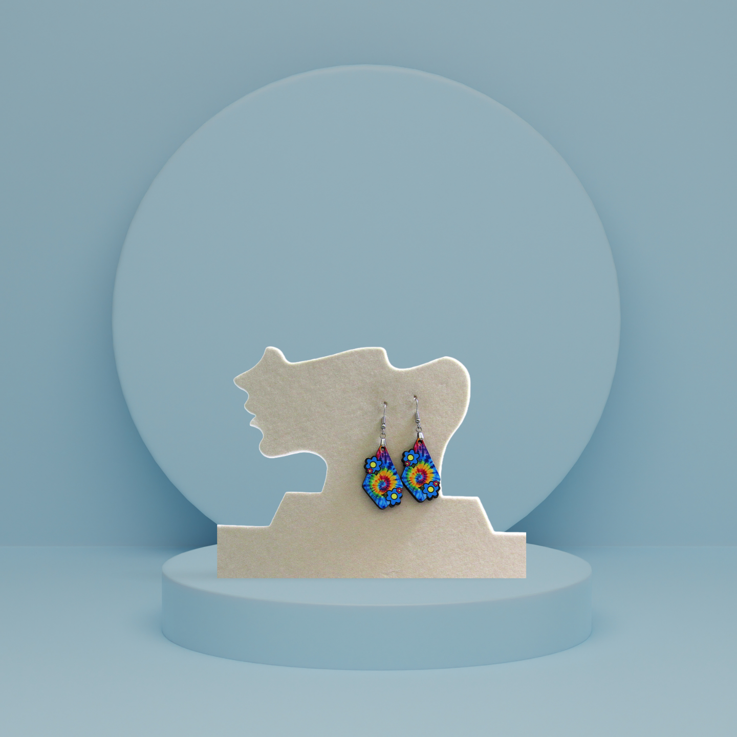 MDF- Fancy Flower Shaped Sublimated Earrings 1.5 inch