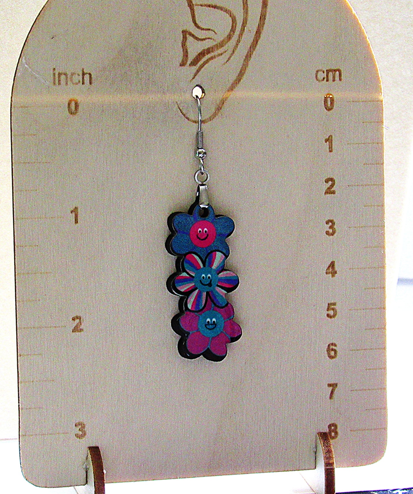 Triple Flower Shaped Sublimated Earring