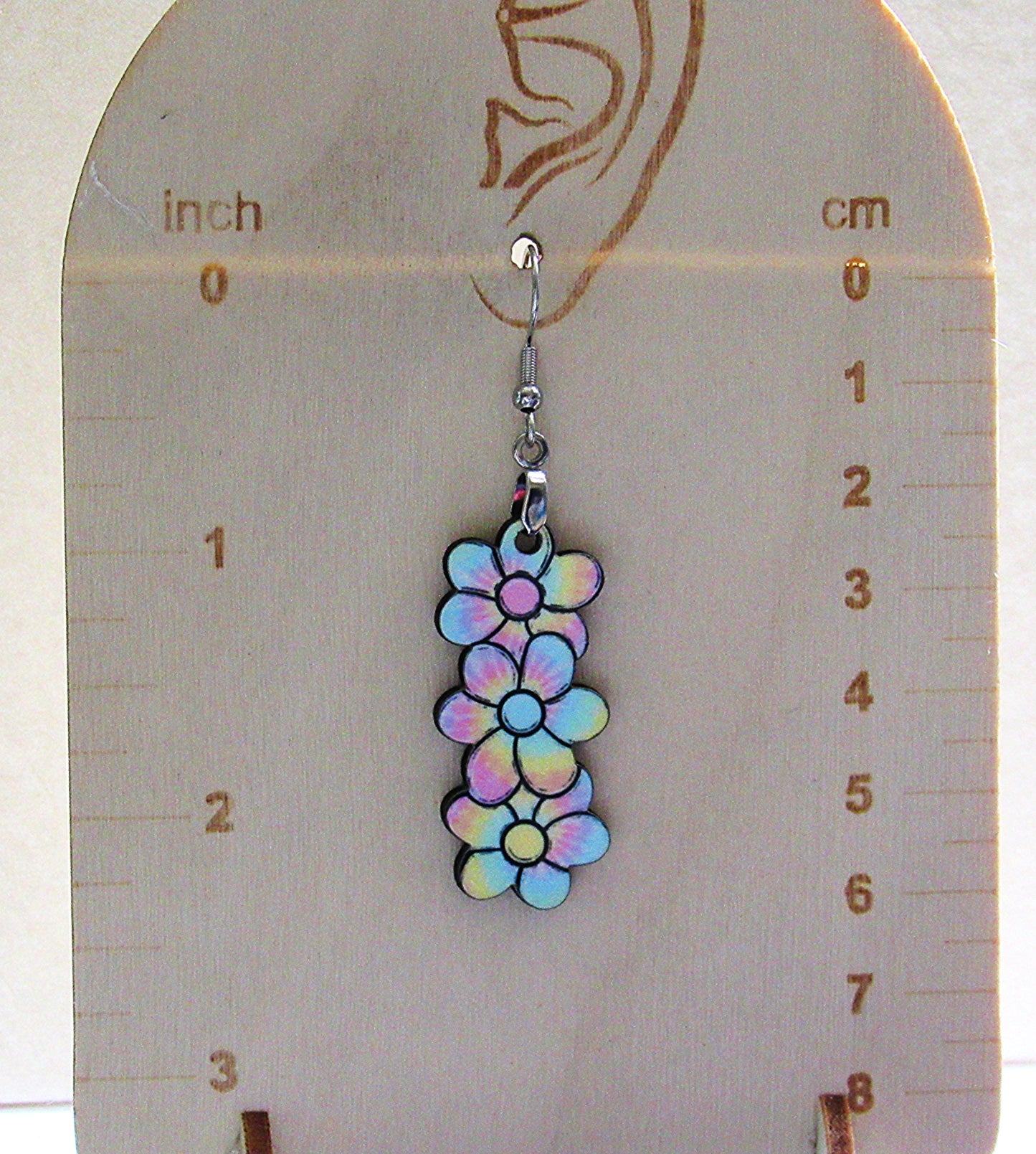 Triple Flower Shaped Sublimated Earring