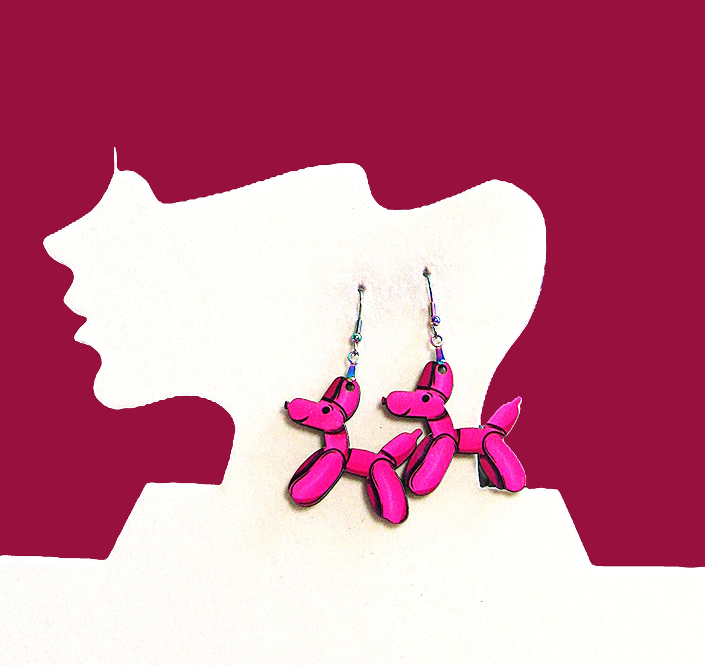 Dog Balloon Shaped Sublimated Earrings 1.5 inch