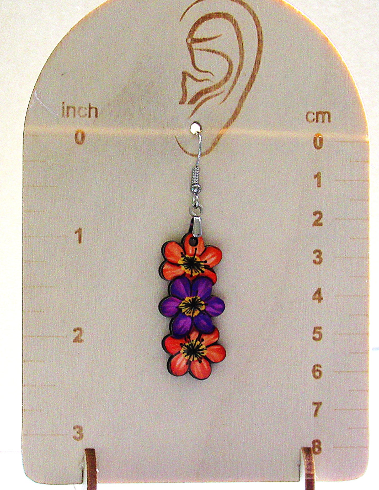 Triple Flower Shaped Sublimated Earring