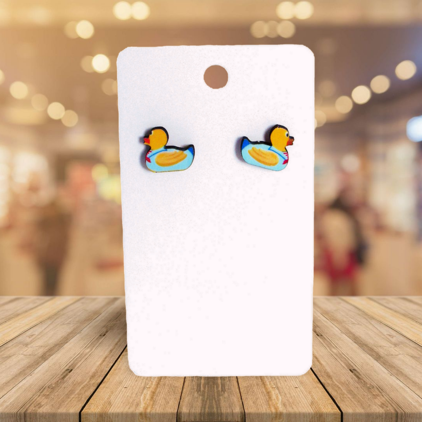 Rubber Duck Shaped Sublimated Stud Earrings