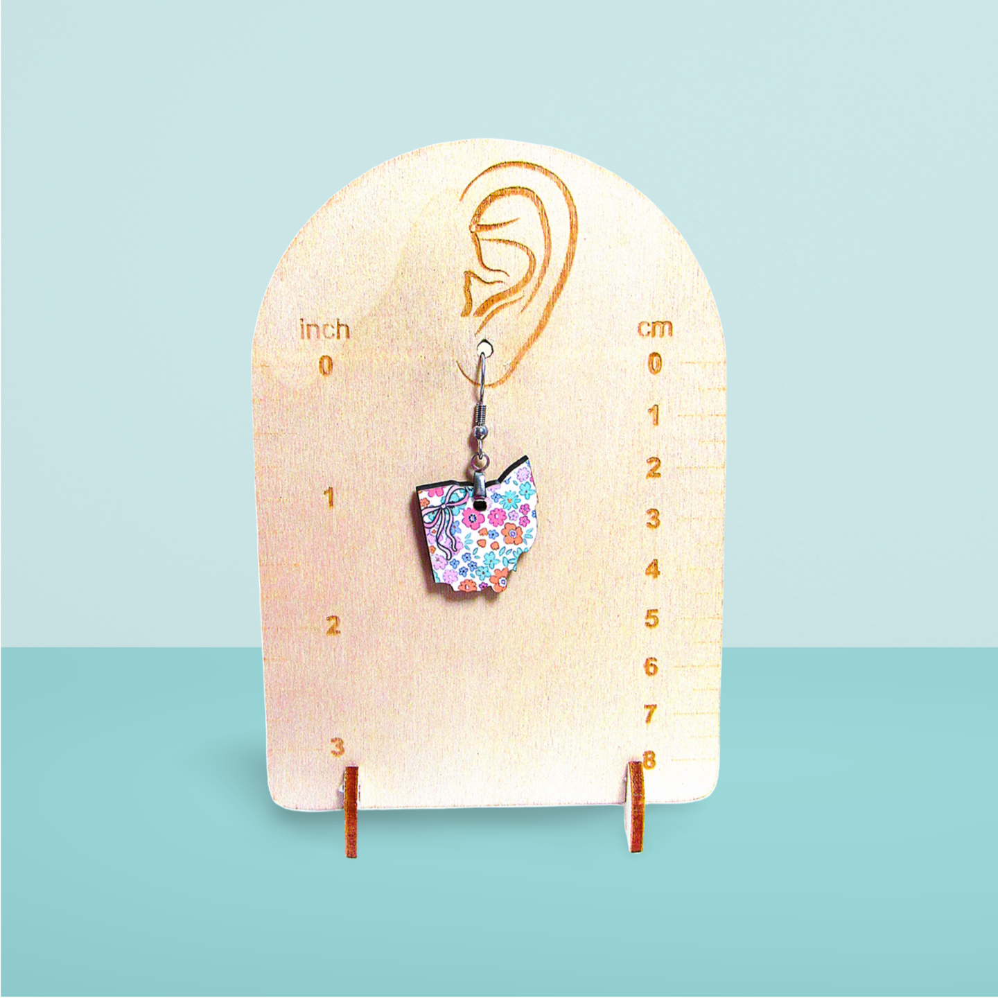 Ohio Shaped Sublimated Earrings
