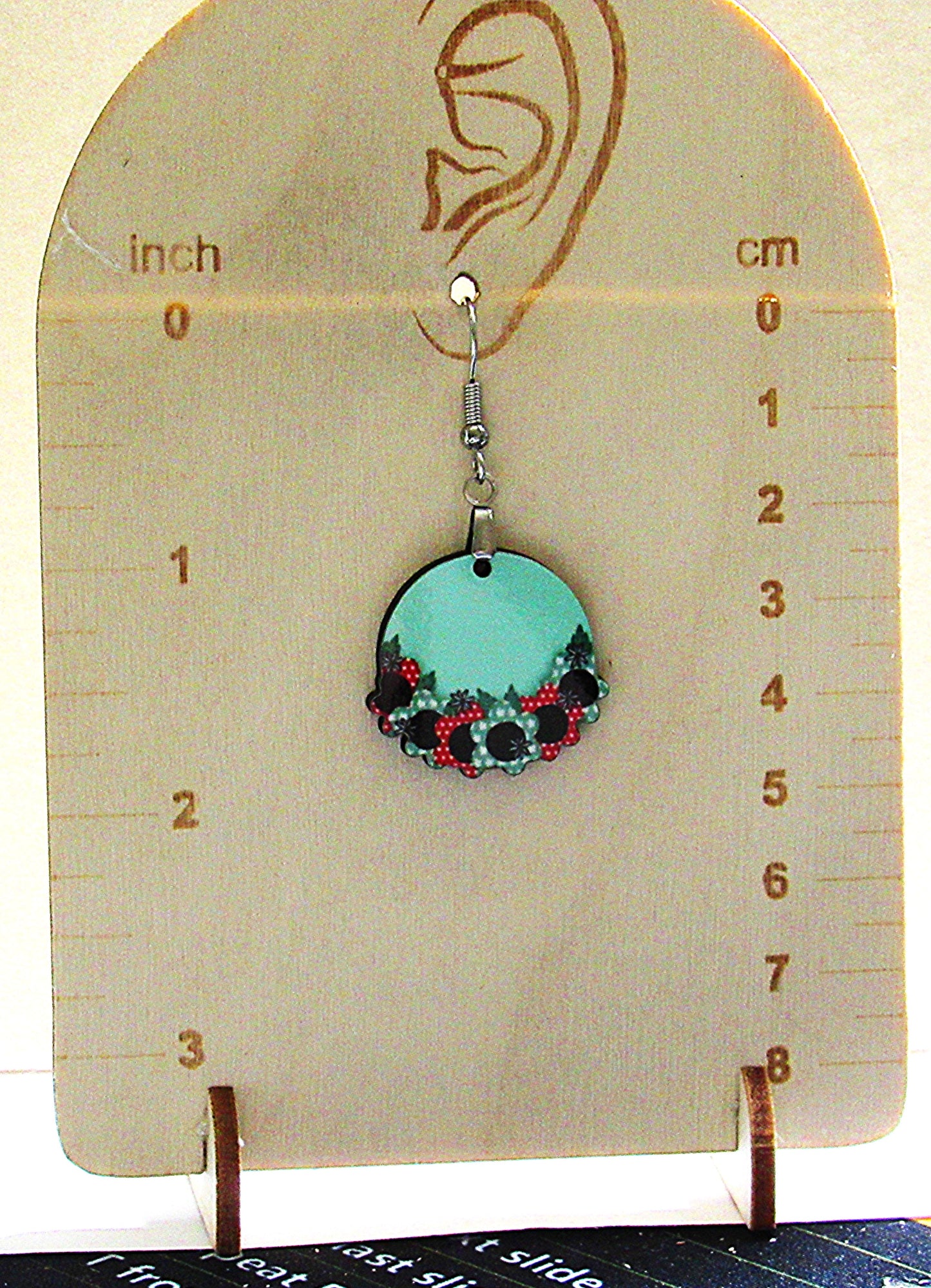 Floral Round Shaped Sublimated Earrings 1 inch