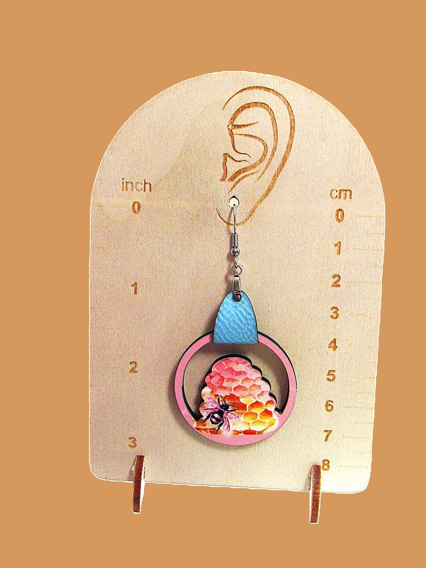 MDF- Round Beehive Shaped Sublimated Earrings 1.5 inch