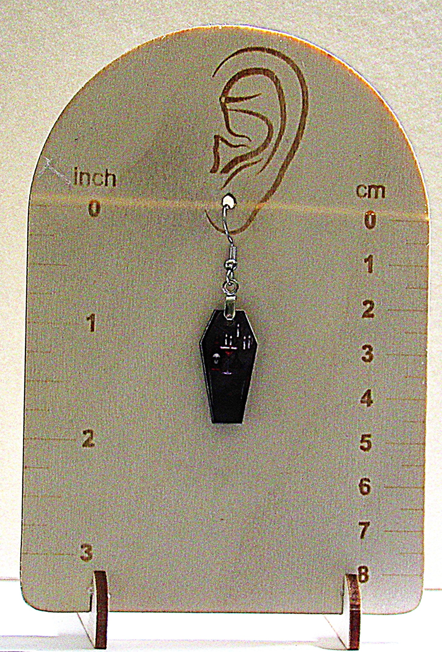 Coffin Shaped Sublimated Earrings 1 inch