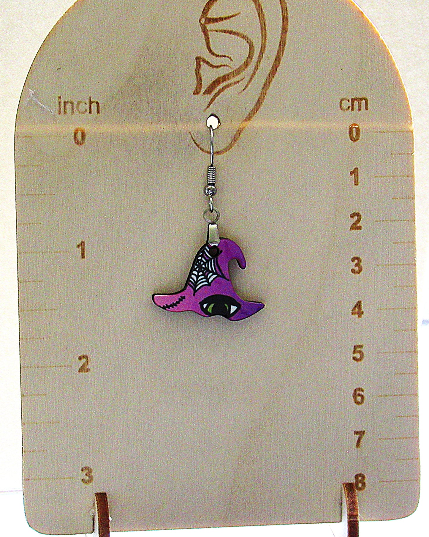 Witch Hat Shaped Sublimated Earrings 1 inch