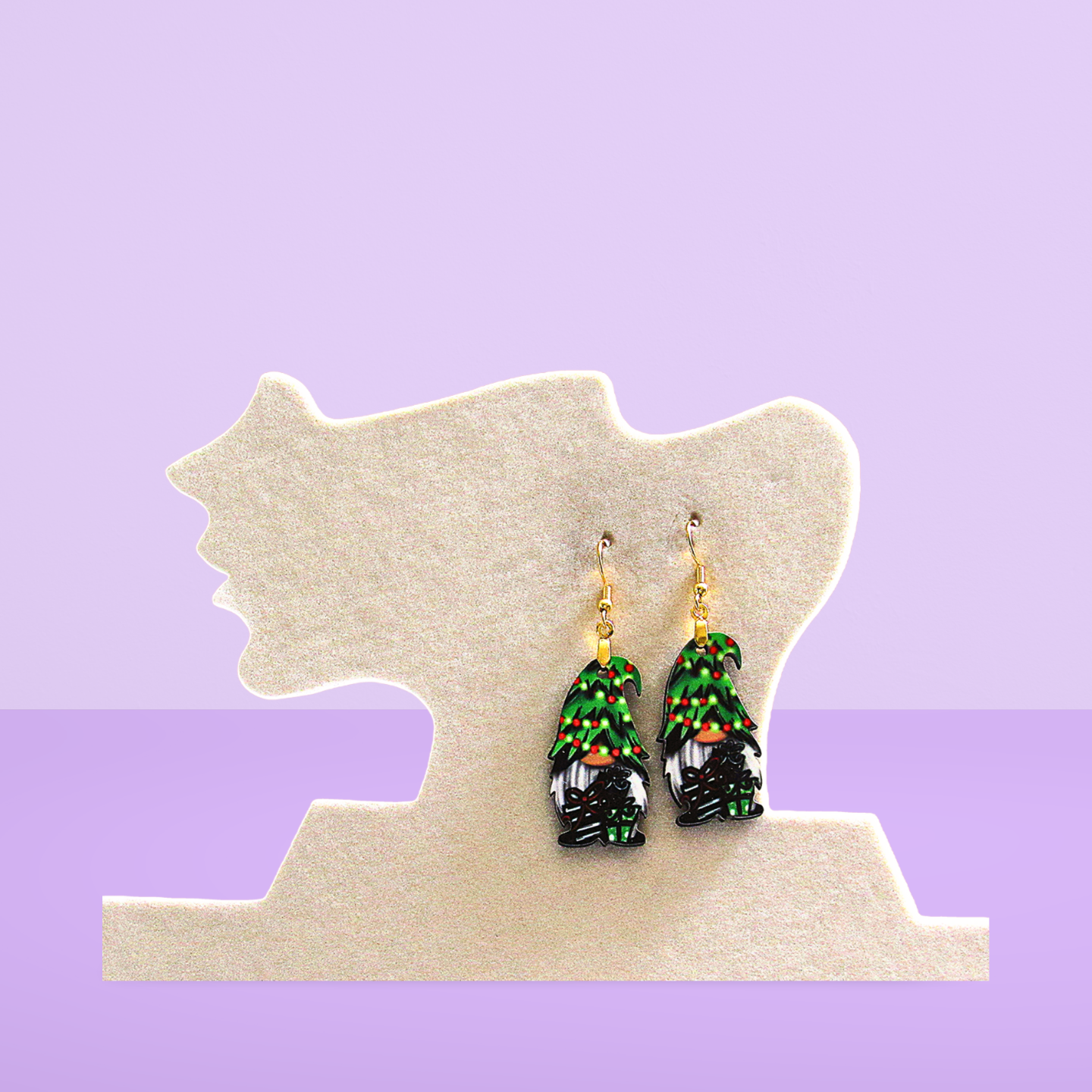 Gnome Shaped Sublimated Earring