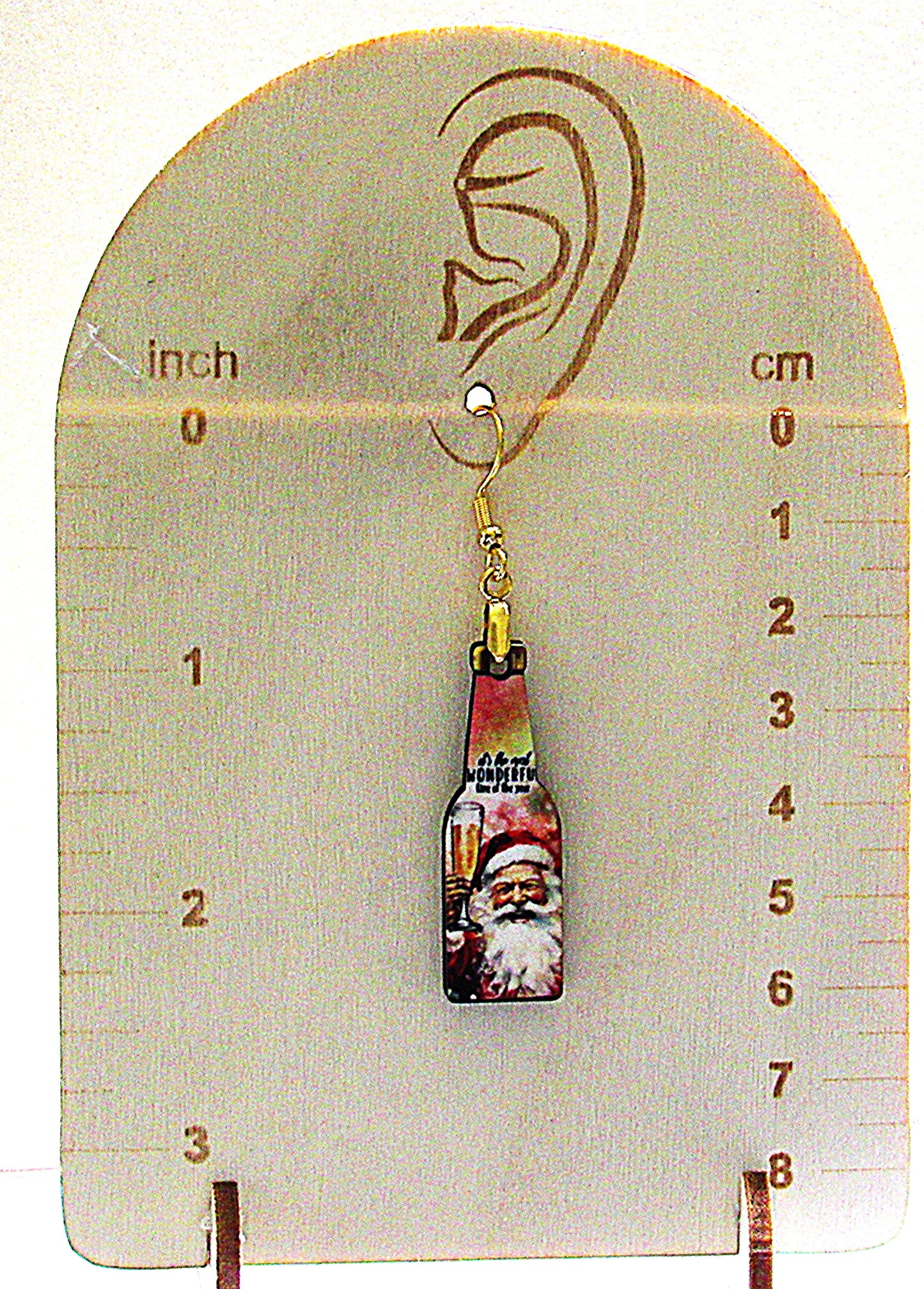 Beer Bottle Shaped Sublimated Earrings