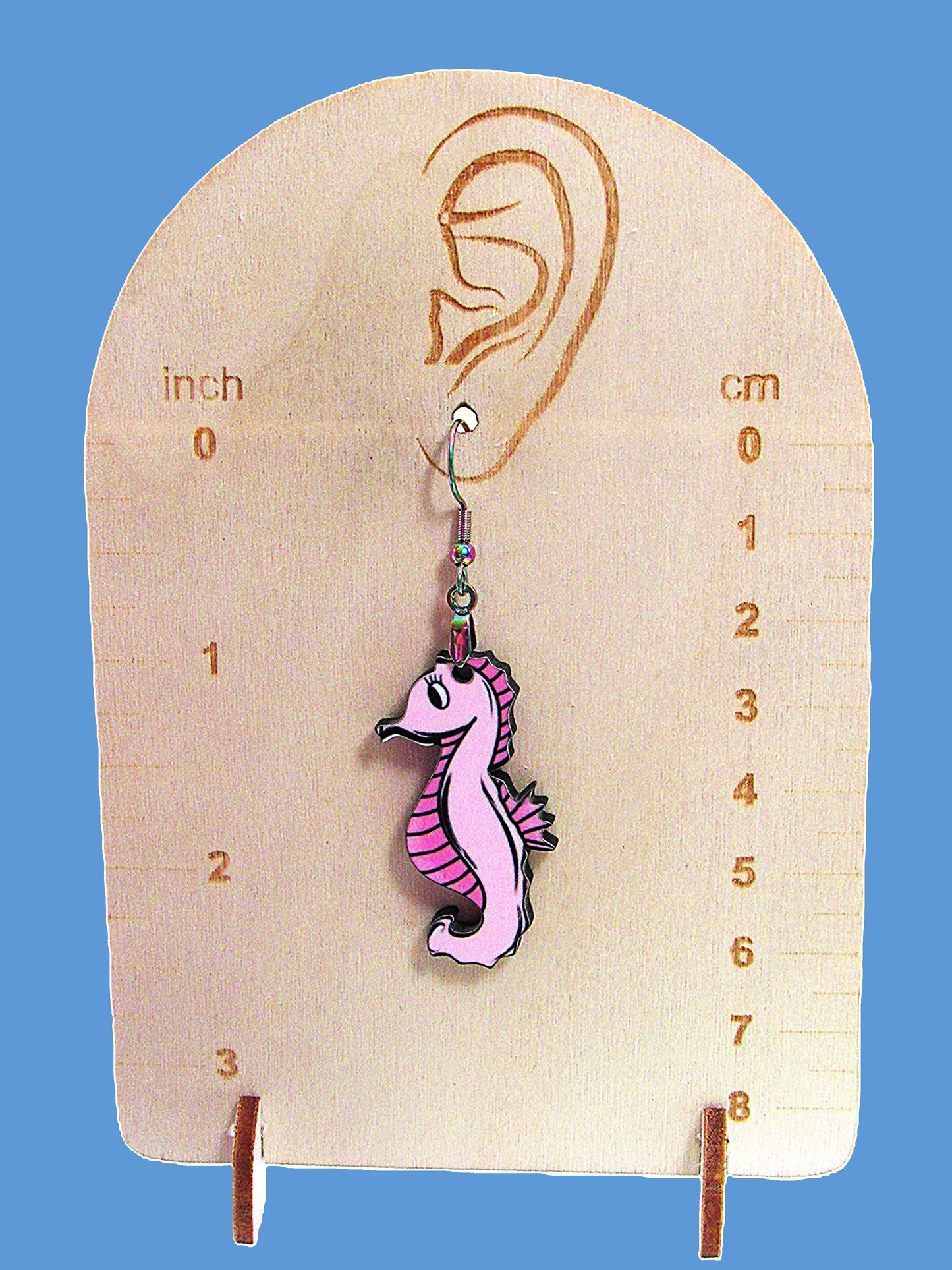 MDF-Seahorse Shaped Sublimated Earrings 1.5 inch