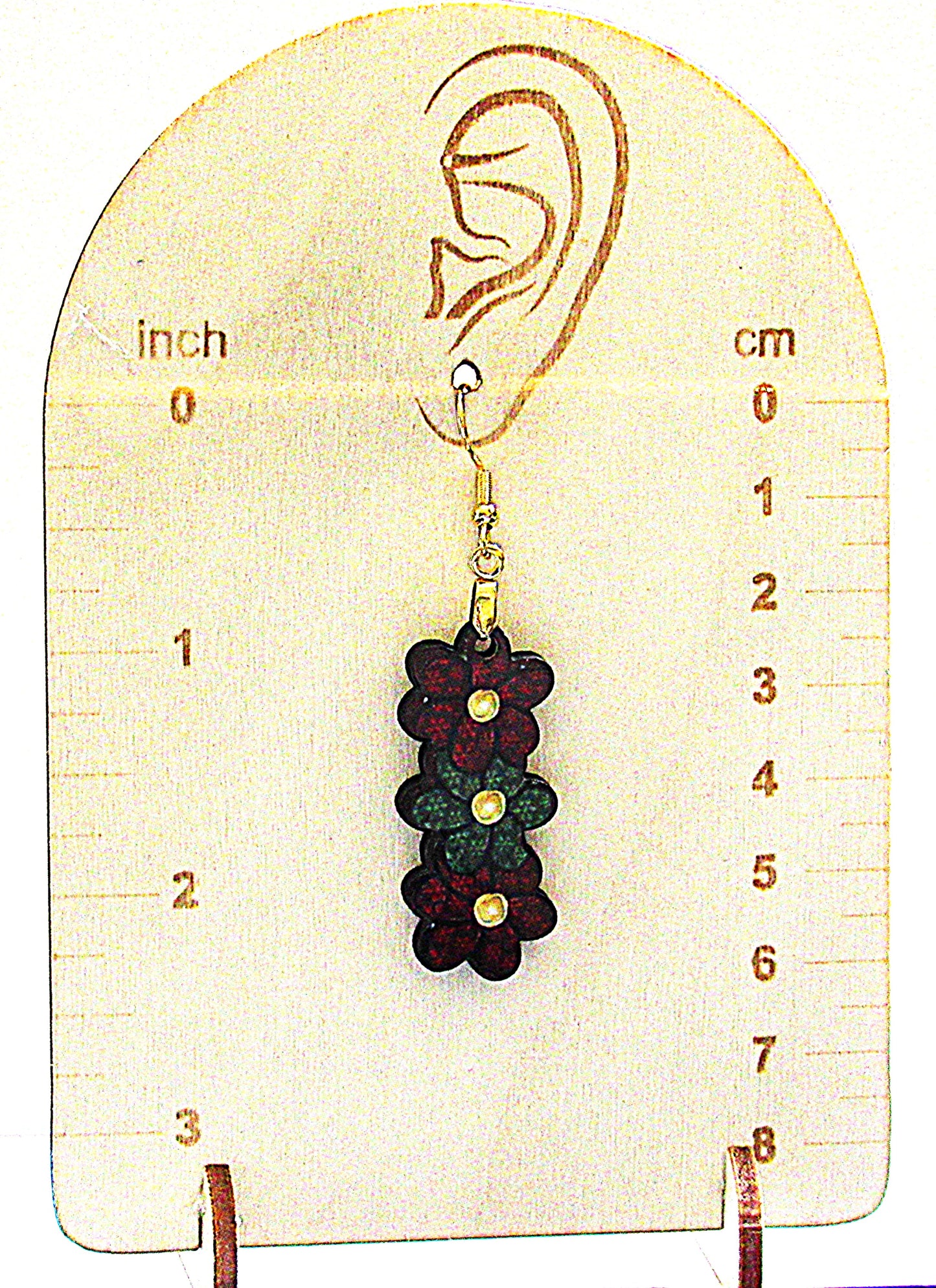 Triple Flower Shaped Sublimated Earring