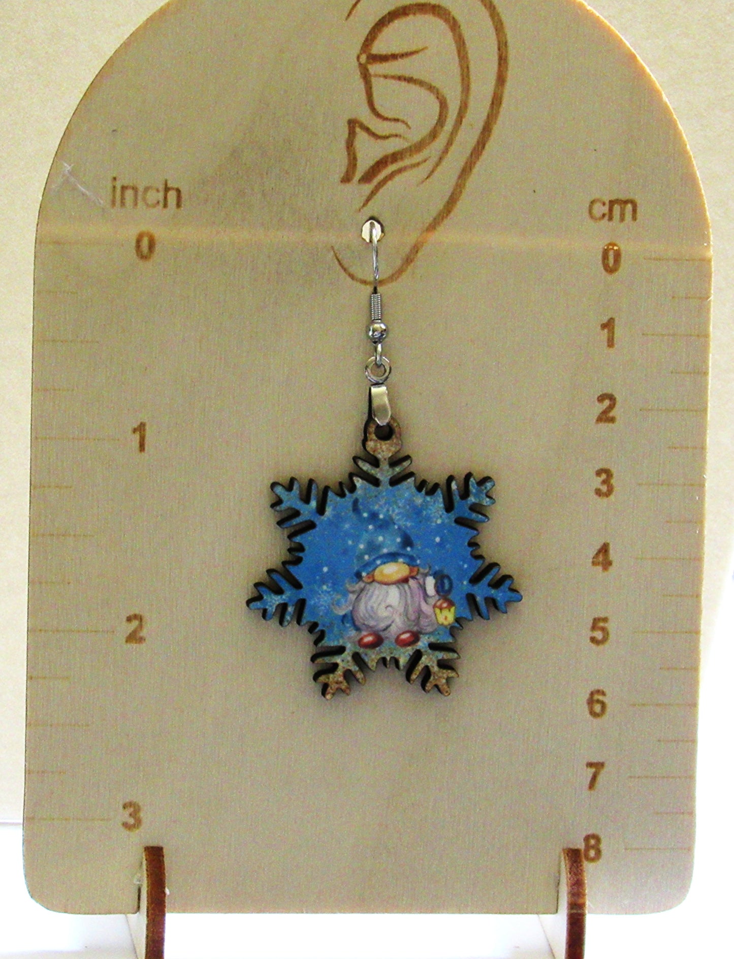 Snowflake Shaped Sublimated Earring 1.5 inch