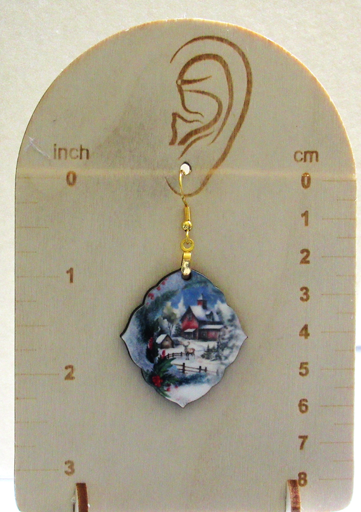 Fancy Diamond Shaped Sublimated Earring