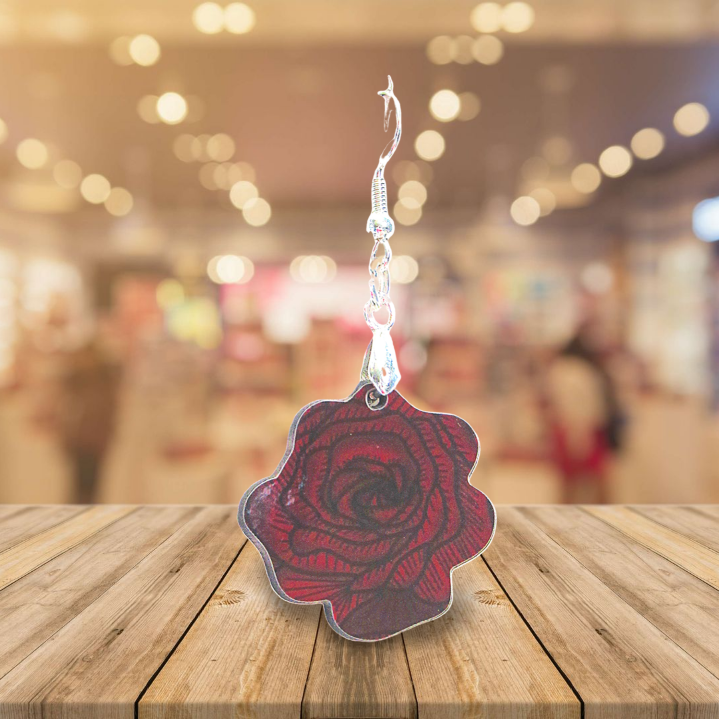 Rose Shaped Sublimated Earrings MDF 1 inch