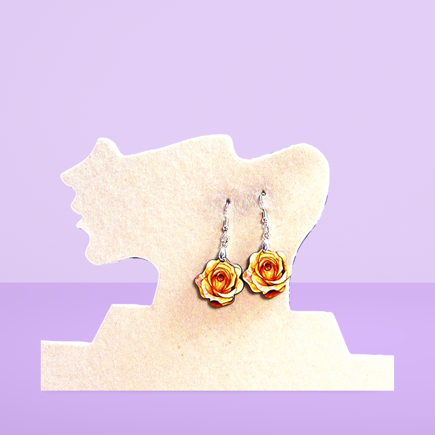Rose Shaped Sublimated Earrings MDF 1 inch