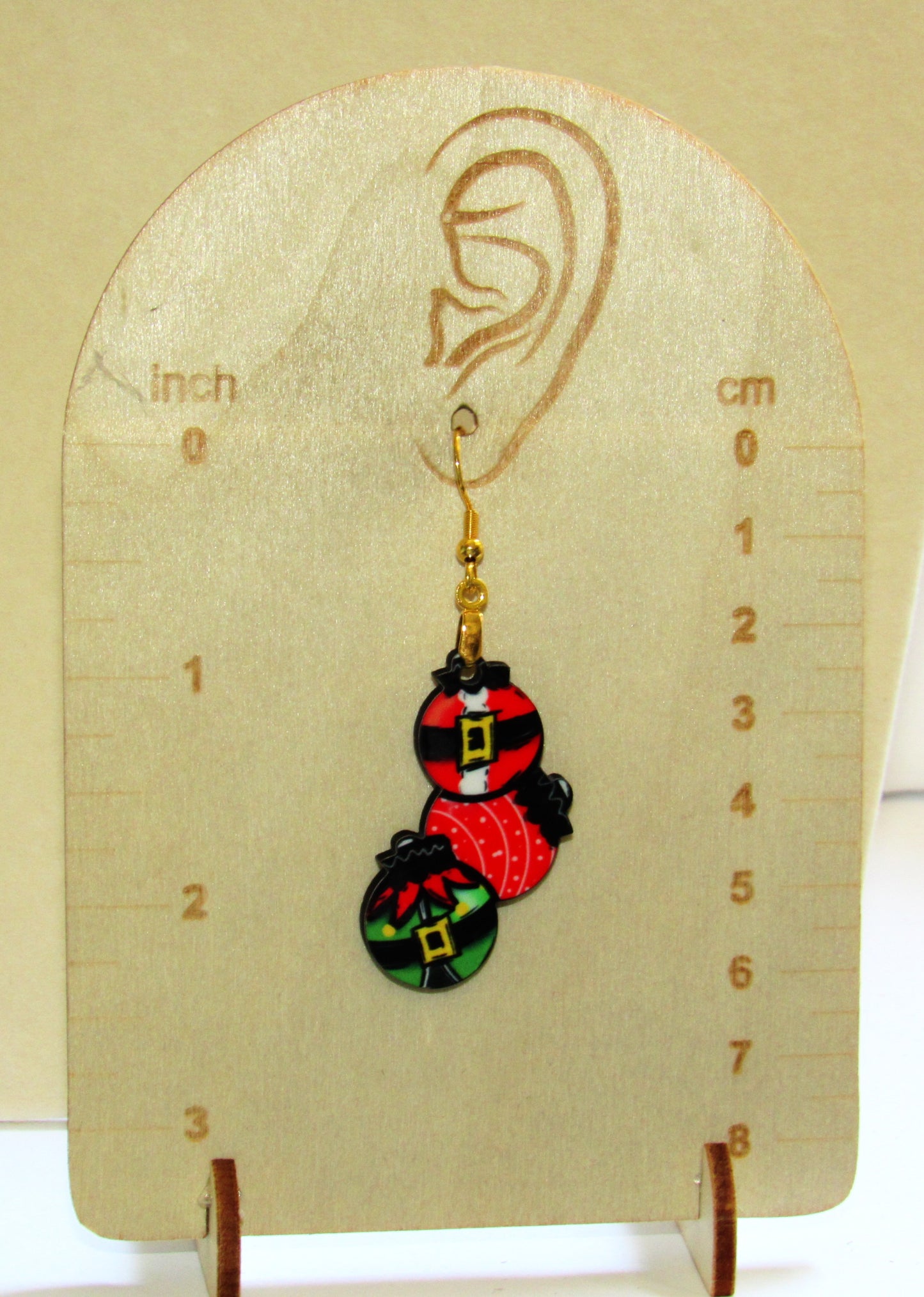 Triple Bulb Shaped Sublimated Earring