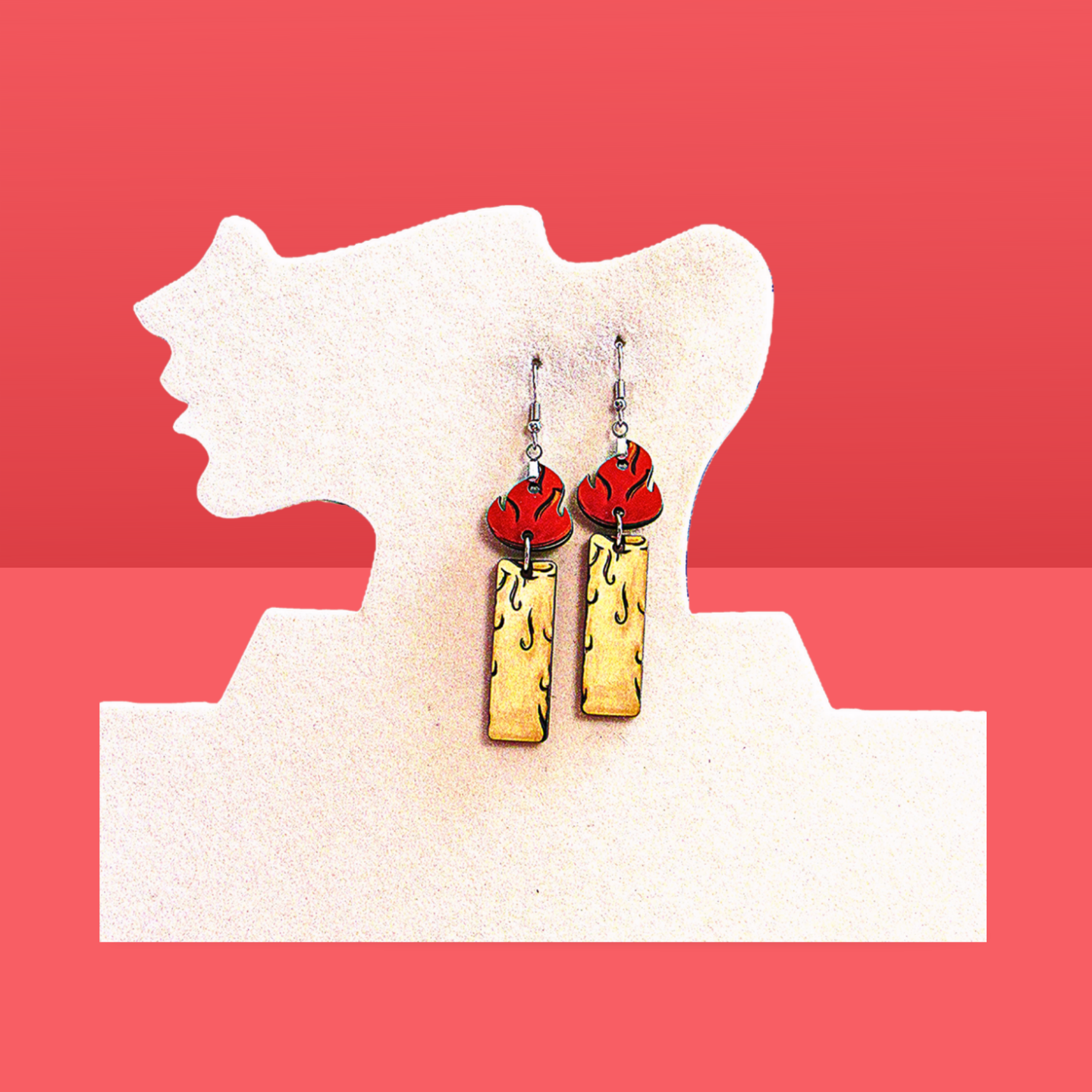 Candle Shaped Sublimated Earrings