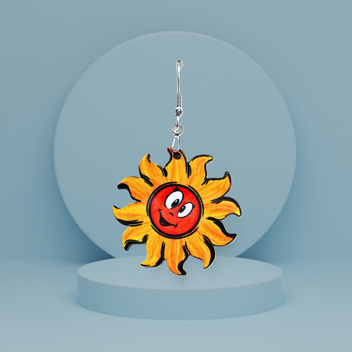 Sun Shaped Sublimated Earrings