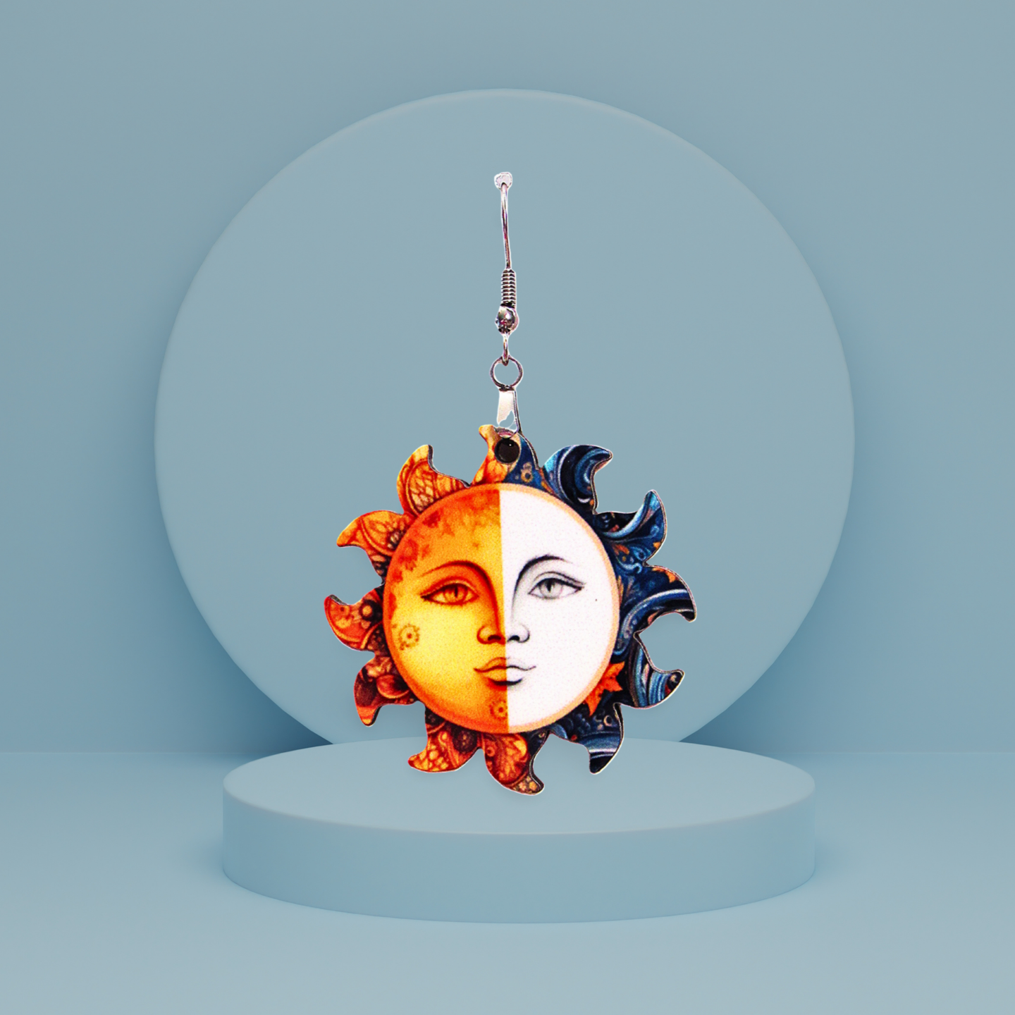 Sun Shaped Sublimated Earrings